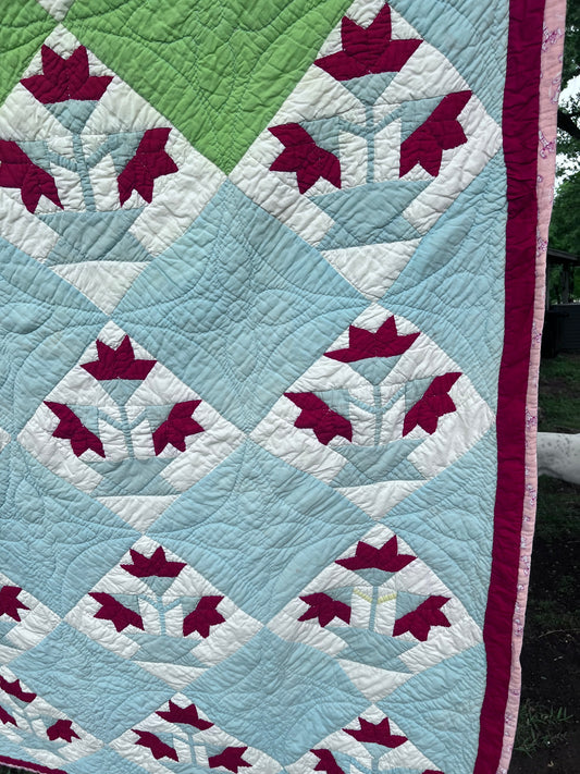 Classic Antique Carolina Lilly Vintage Quilt