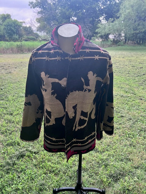 Super Fun Rodeo Cowboy Chore Coat, Quilt Coat, Quilt Jacket