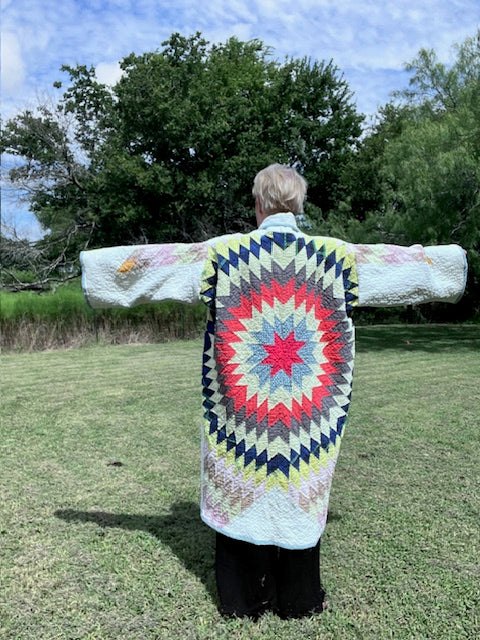 Glorious Lone Star Duster Quilt Jacket, Bold, Stunning, Vibrant - Eye-catching!