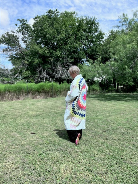 Glorious Lone Star Duster Quilt Jacket, Bold, Stunning, Vibrant - Eye-catching!