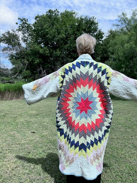 Glorious Lone Star Duster Quilt Jacket, Bold, Stunning, Vibrant - Eye-catching!