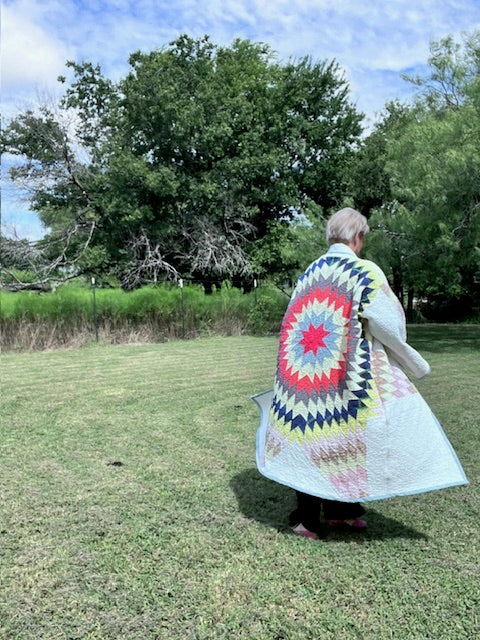 Glorious Lone Star Duster Quilt Jacket, Bold, Stunning, Vibrant - Eye-catching!
