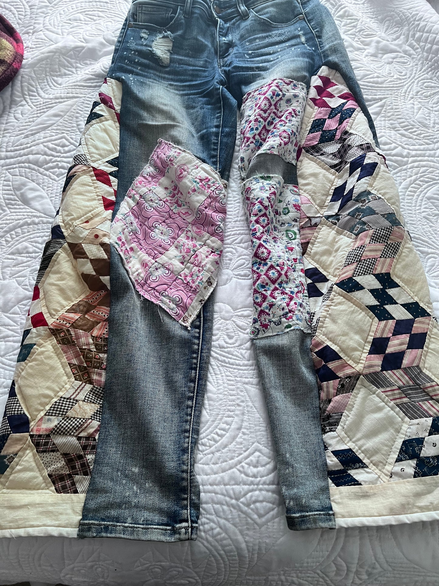 Super Chic ~Free People Inspired~ Patchwork Barrel Quilt Jeans - Your Jeans, My Artistry!