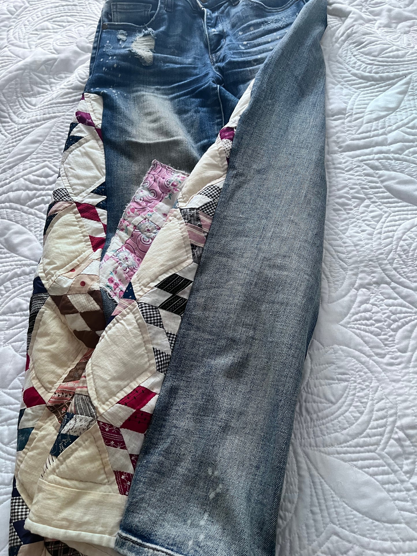 Super Chic ~Free People Inspired~ Patchwork Barrel Quilt Jeans - Your Jeans, My Artistry!