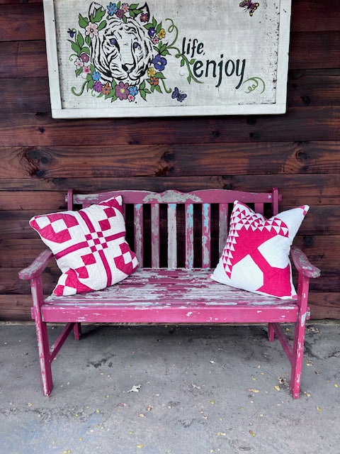 Gorgeous Red & White Tree of Life Hand-Stitched Pillows