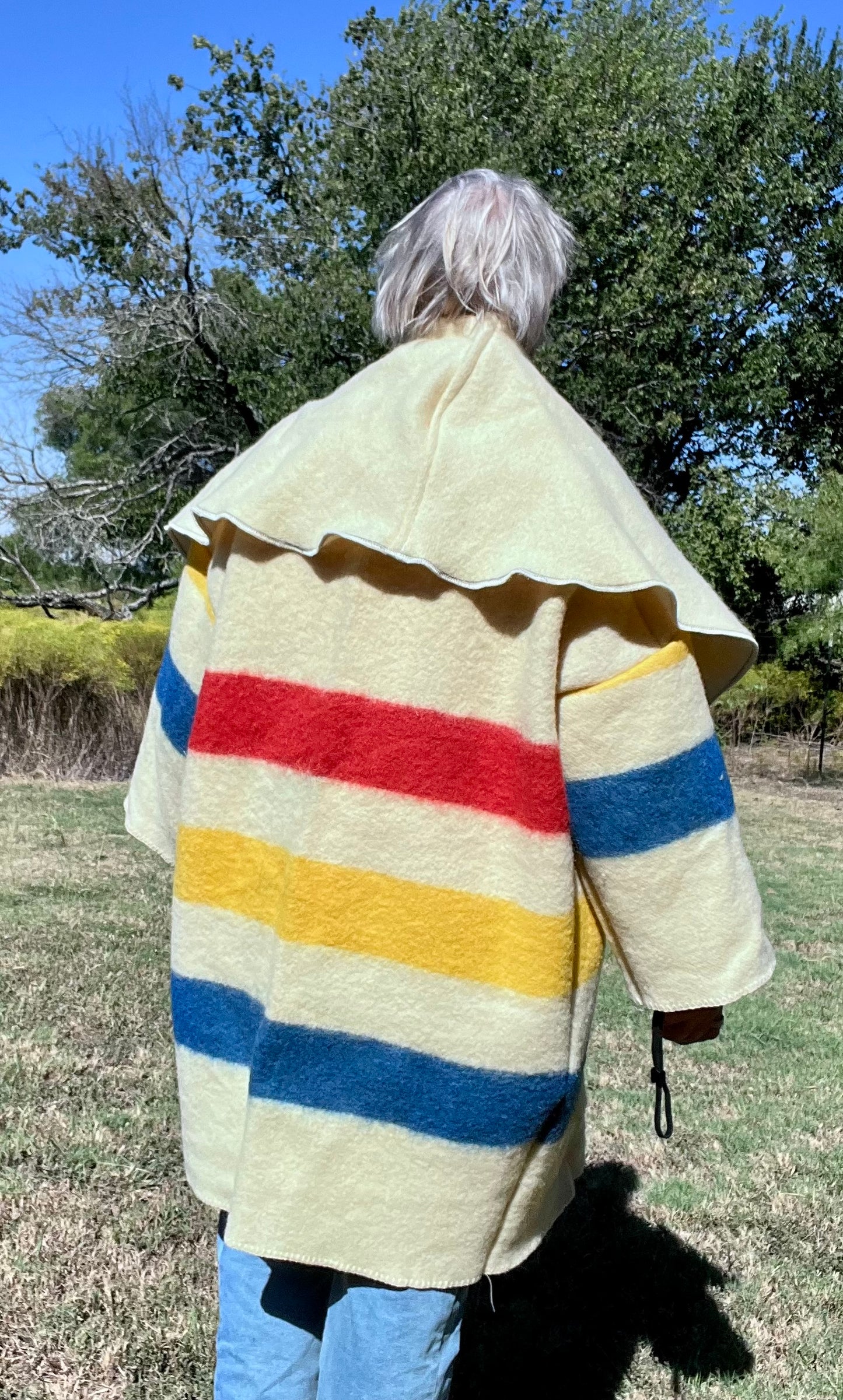 The Gathering Jacket - Vintage Hudson Bay Style Oversized Blanket Jacket