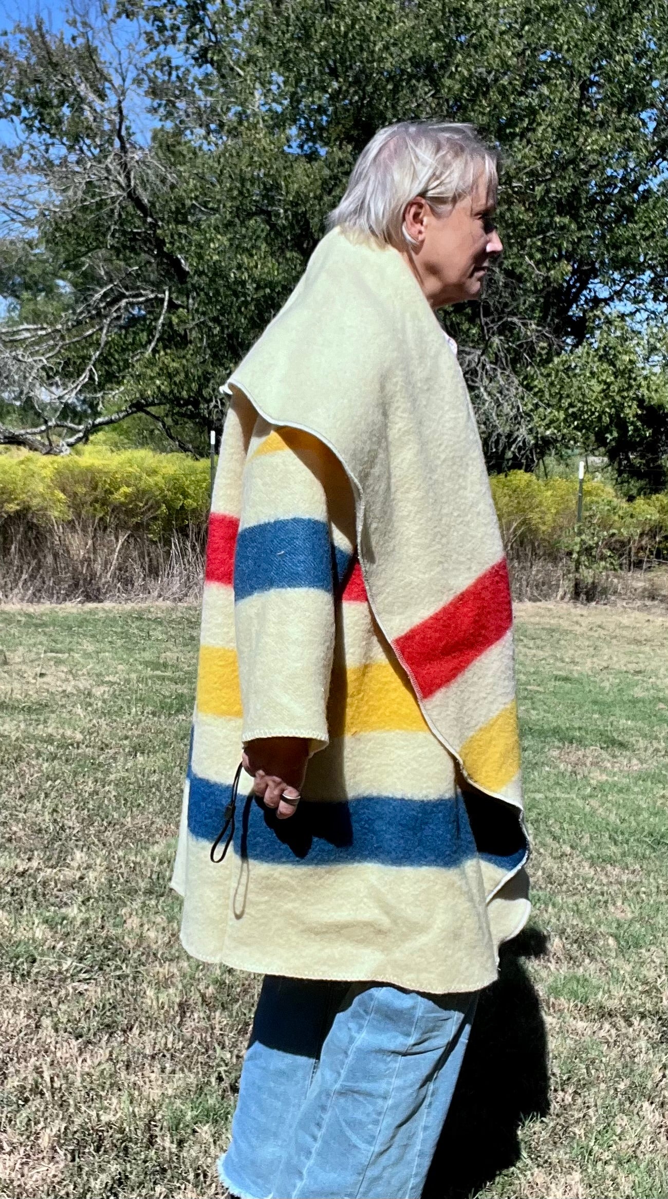 The Gathering Jacket - Vintage Hudson Bay Style Oversized Blanket Jacket