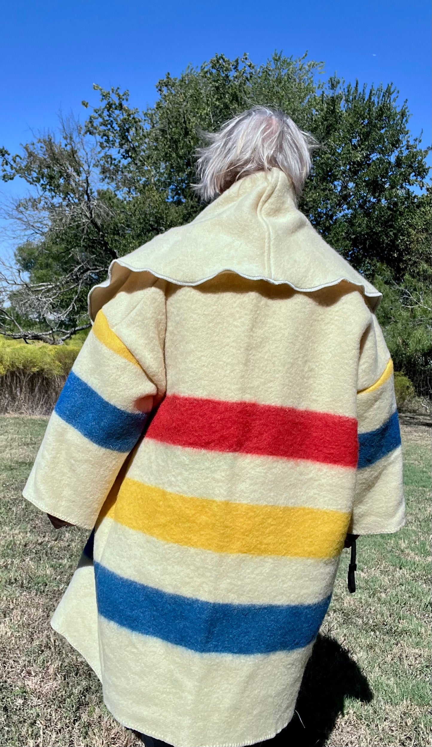 The Gathering Jacket - Vintage Hudson Bay Style Oversized Blanket Jacket