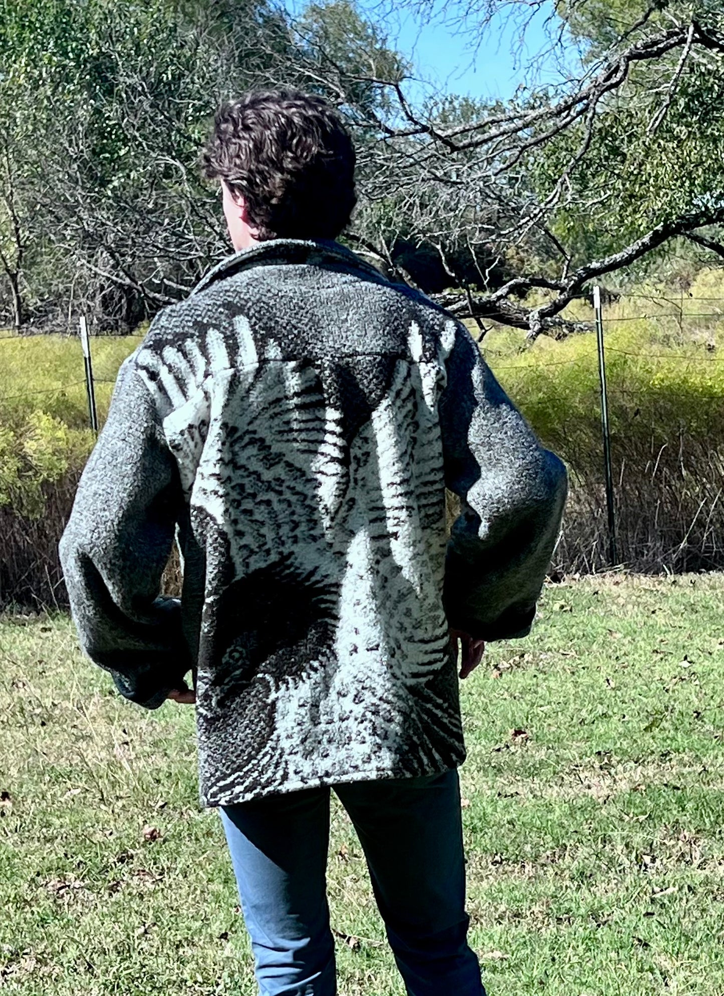 Vintage *Eagle* Flannel Blanket Jacket, Warm and Unisex Styling