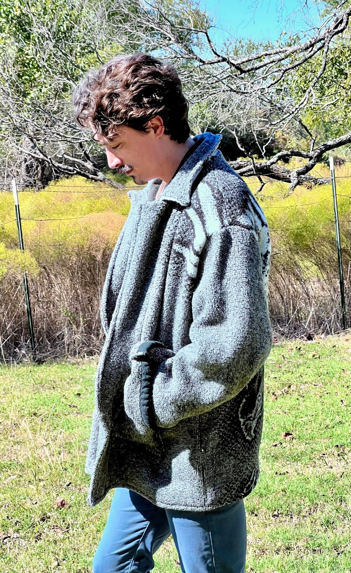 Vintage *Eagle* Flannel Blanket Jacket, Warm and Unisex Styling
