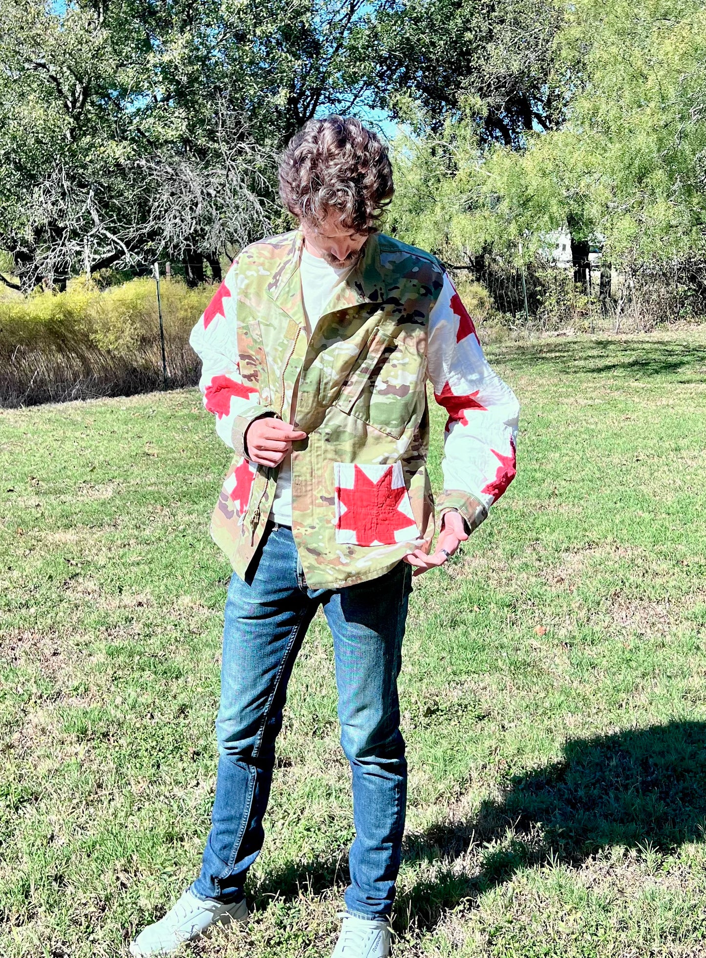 Repurposed with Respect, Military Camo Jacket with Quilt Upgrades