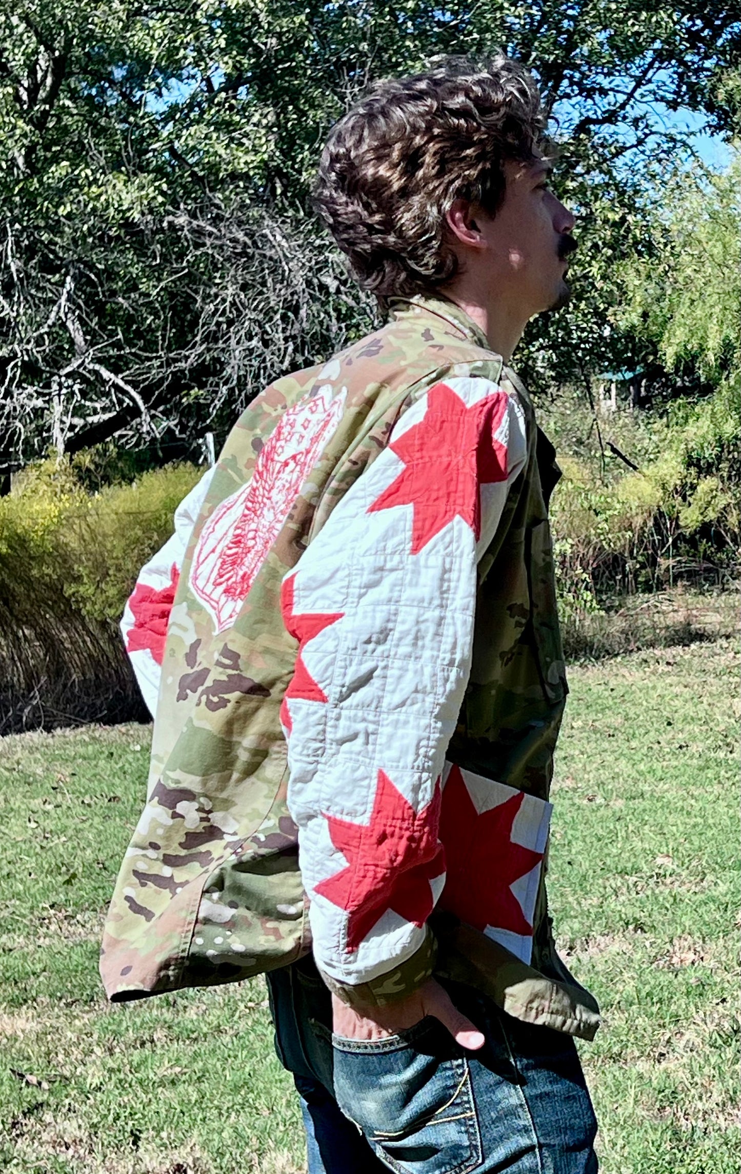 Repurposed with Respect, Military Camo Jacket with Quilt Upgrades