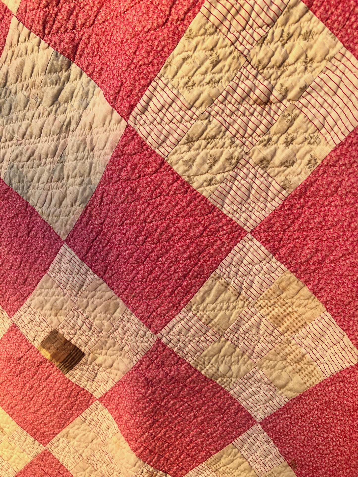 Super sweet, thin, soft & flowing 9 Patch Patchwork Vintage Quilt