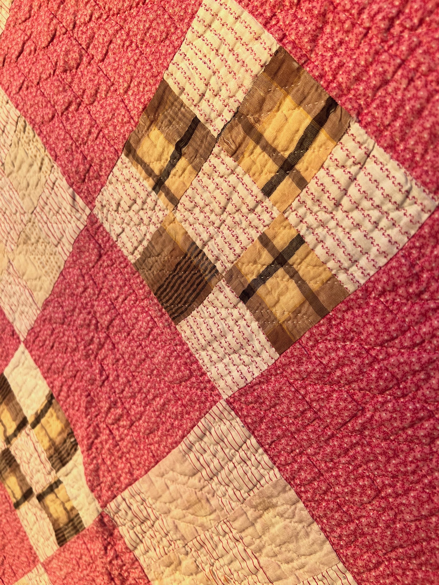 Super sweet, thin, soft & flowing 9 Patch Patchwork Vintage Quilt