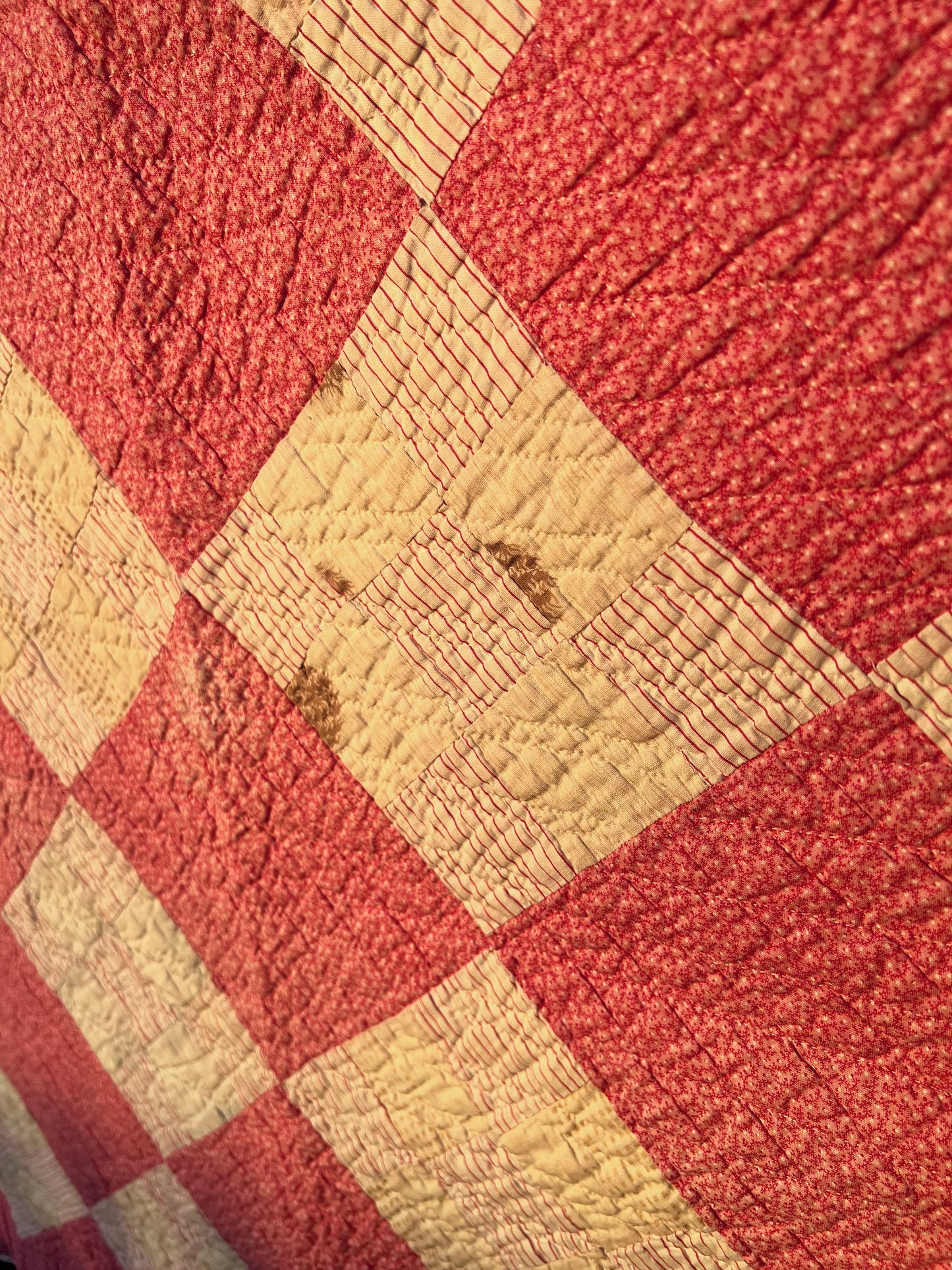 Super sweet, thin, soft & flowing 9 Patch Patchwork Vintage Quilt