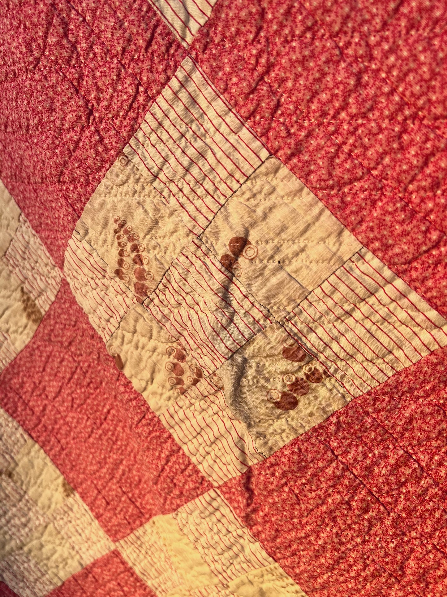 Super sweet, thin, soft & flowing 9 Patch Patchwork Vintage Quilt