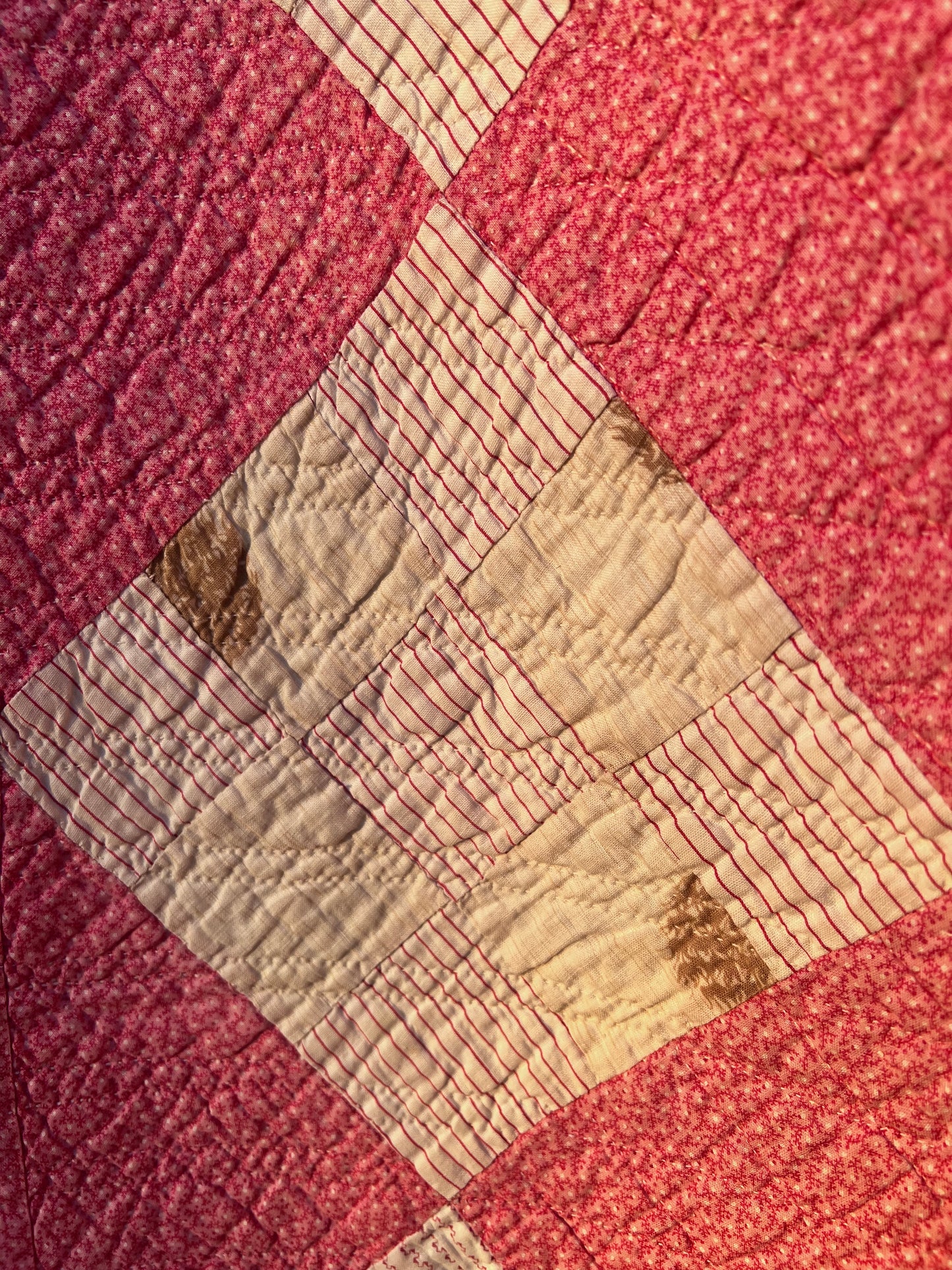 Super sweet, thin, soft & flowing 9 Patch Patchwork Vintage Quilt