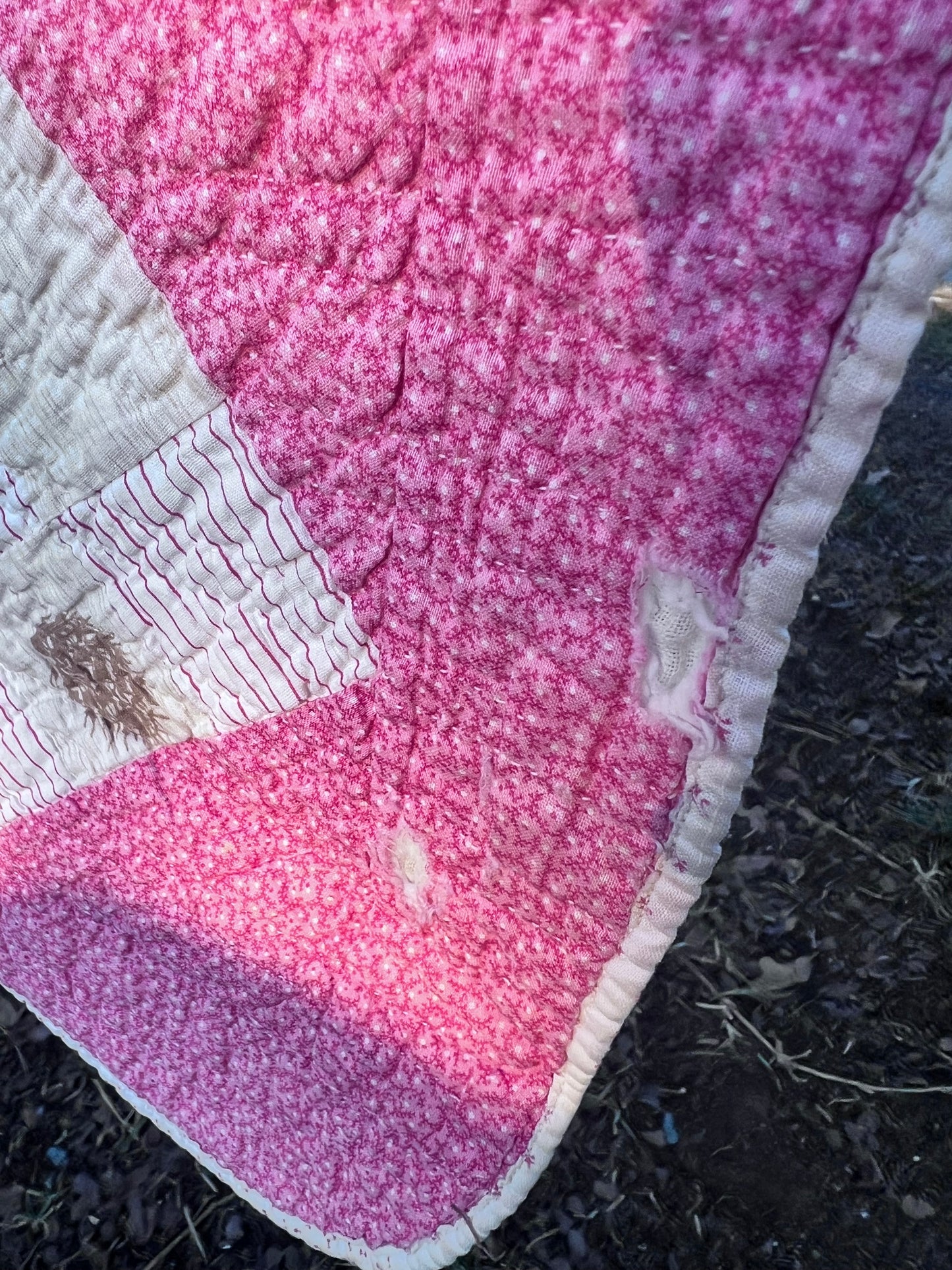 Super sweet, thin, soft & flowing 9 Patch Patchwork Vintage Quilt
