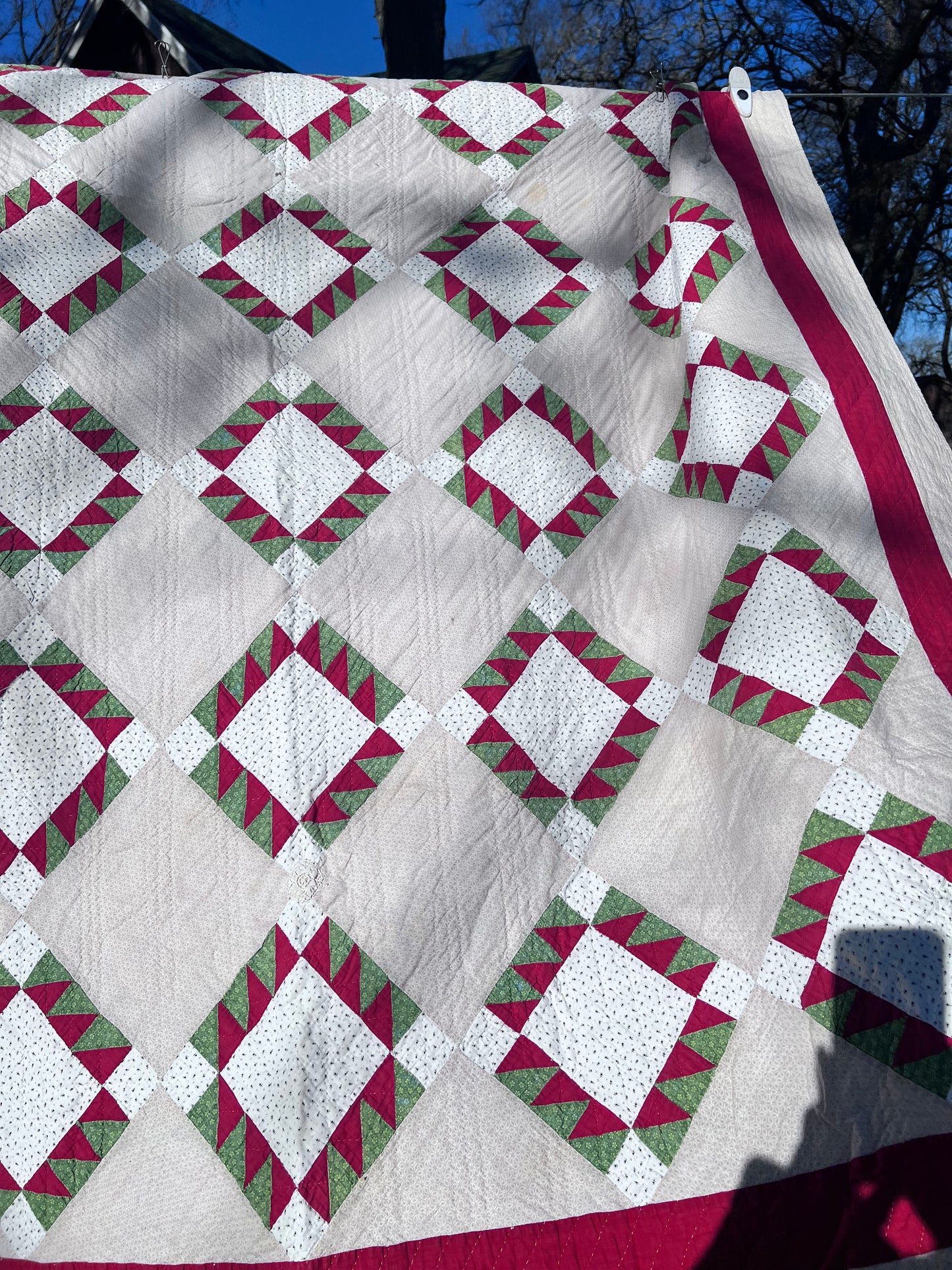 Glorious Triangles Dancing Across this Antique Vintage Quilt