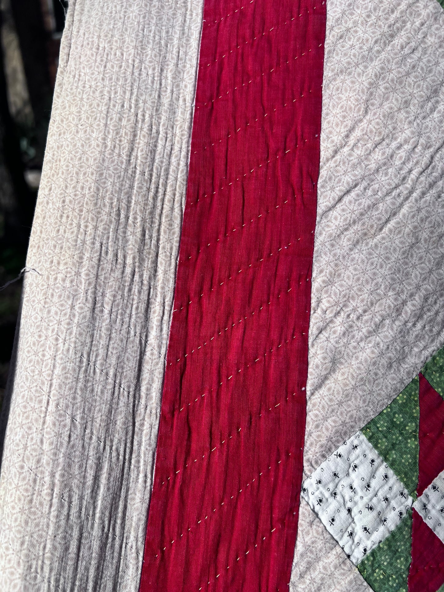 Glorious Triangles Dancing Across this Antique Vintage Quilt
