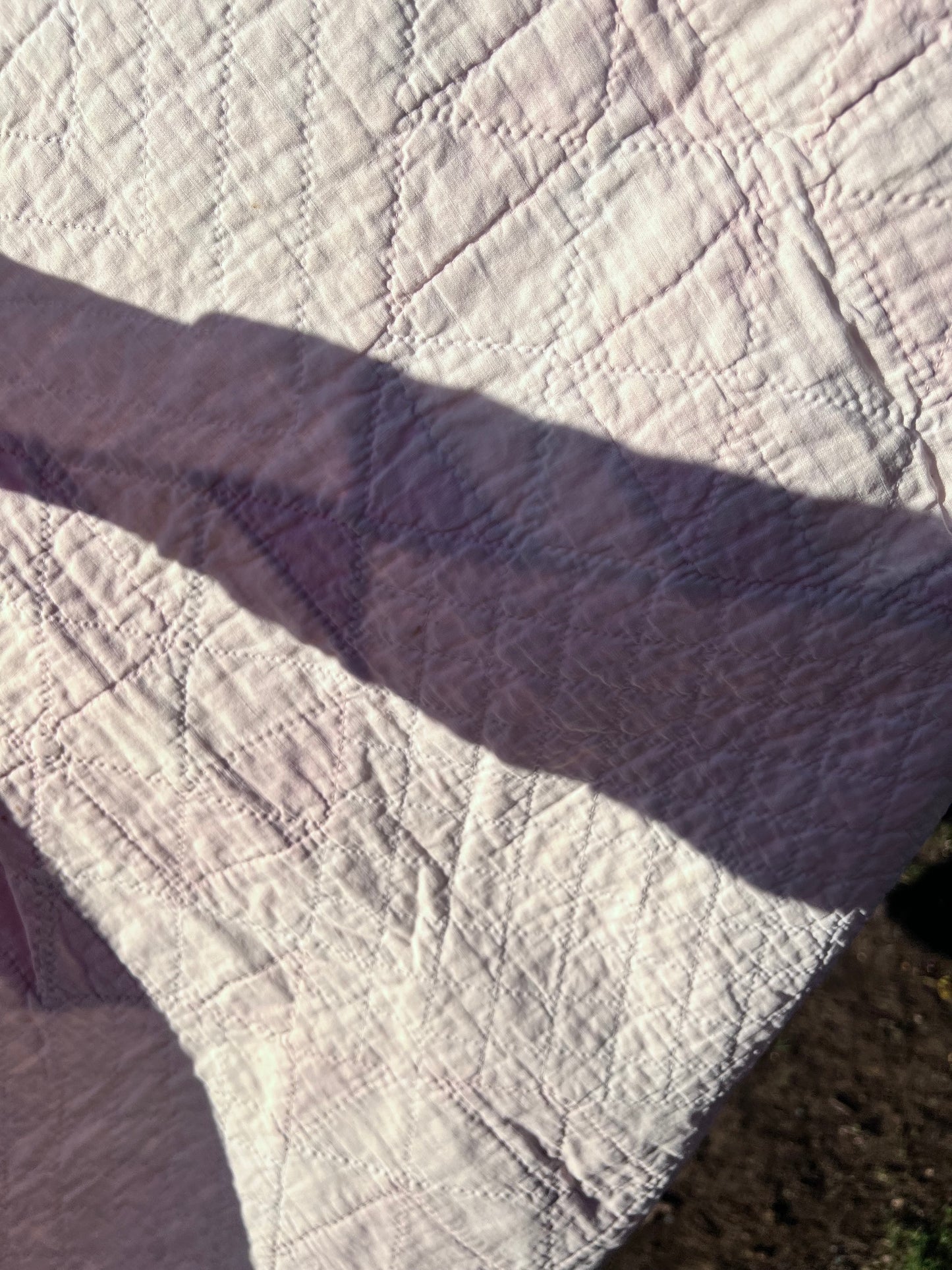 Classic Antique Red & White Pinwheel Quilt with Intricate Tiny Hand Quilting