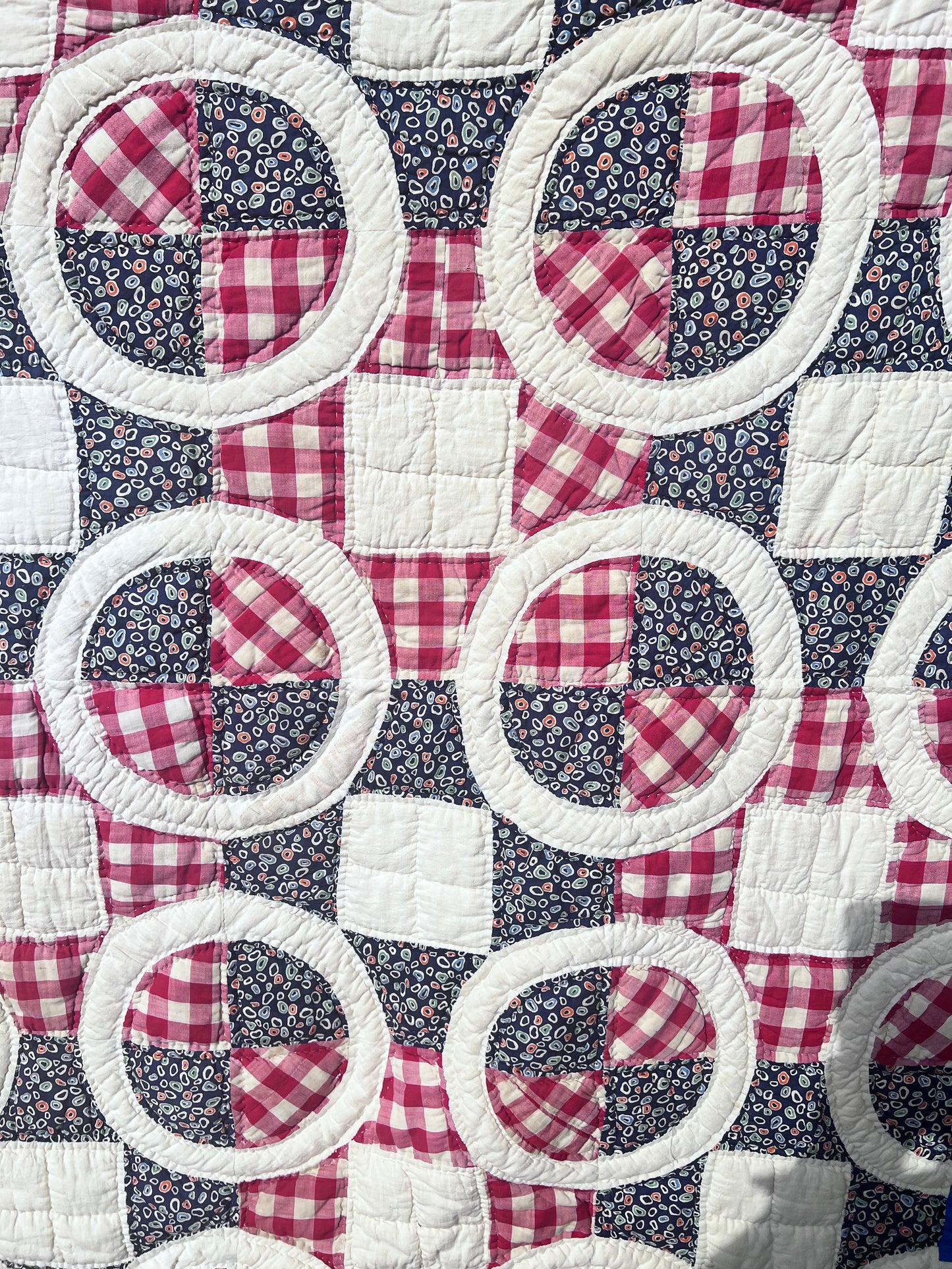 Red, White & Blue Circle Farmhouse Quilt