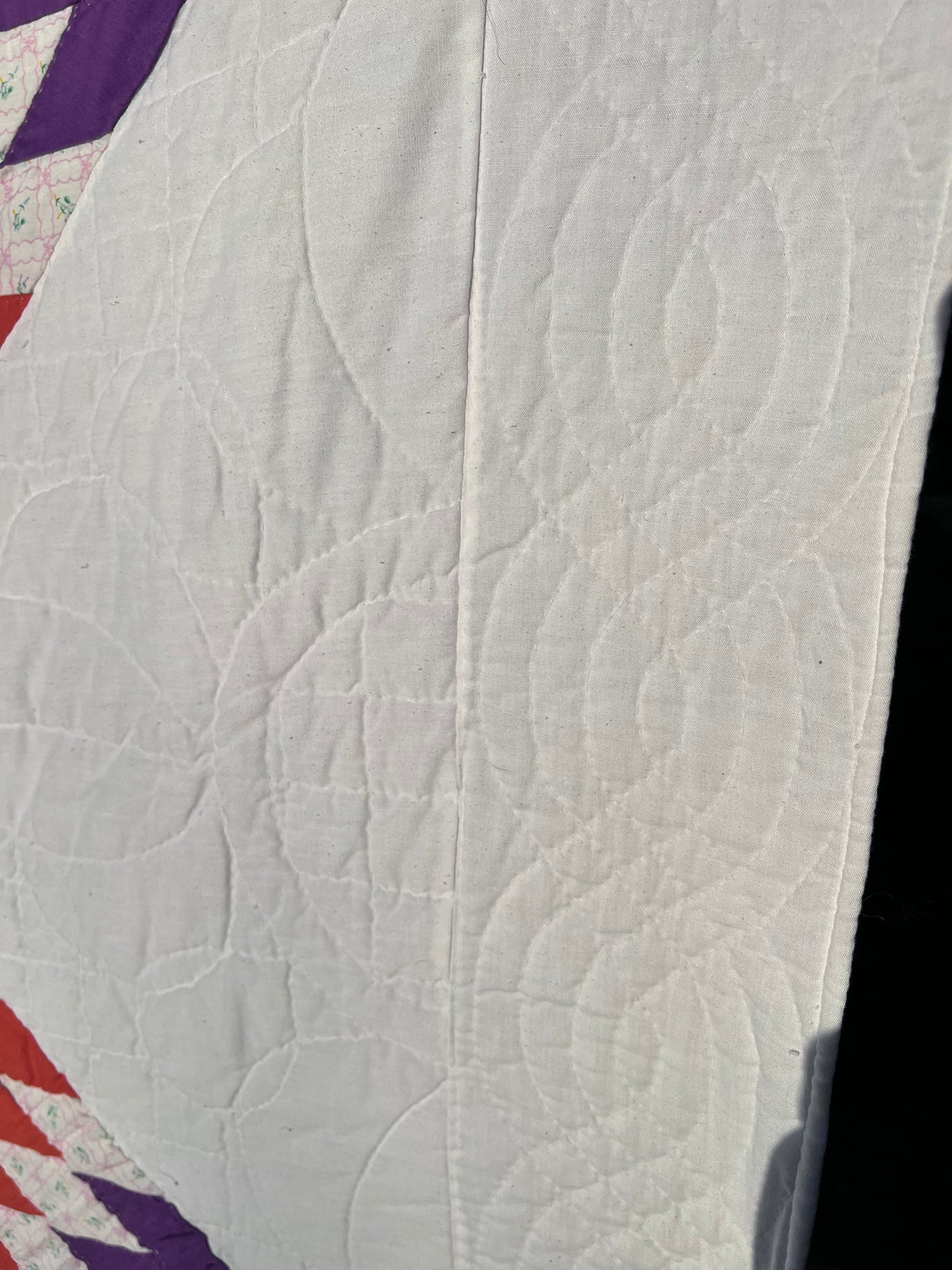 Glorious Lone Star Hand Quilted Vintage Quilt