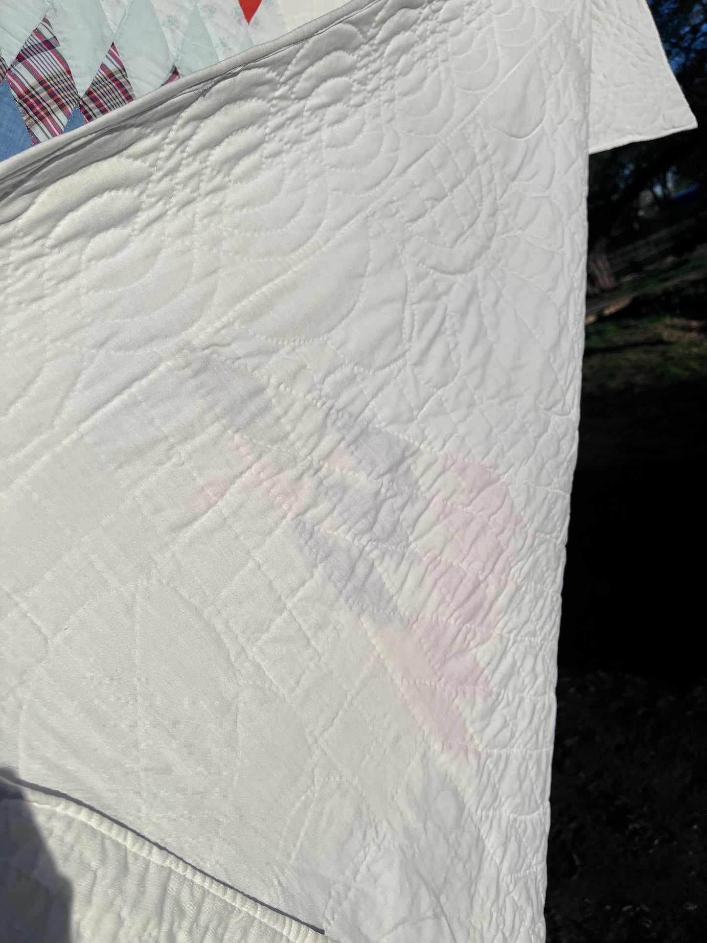 Glorious Lone Star Hand Quilted Vintage Quilt