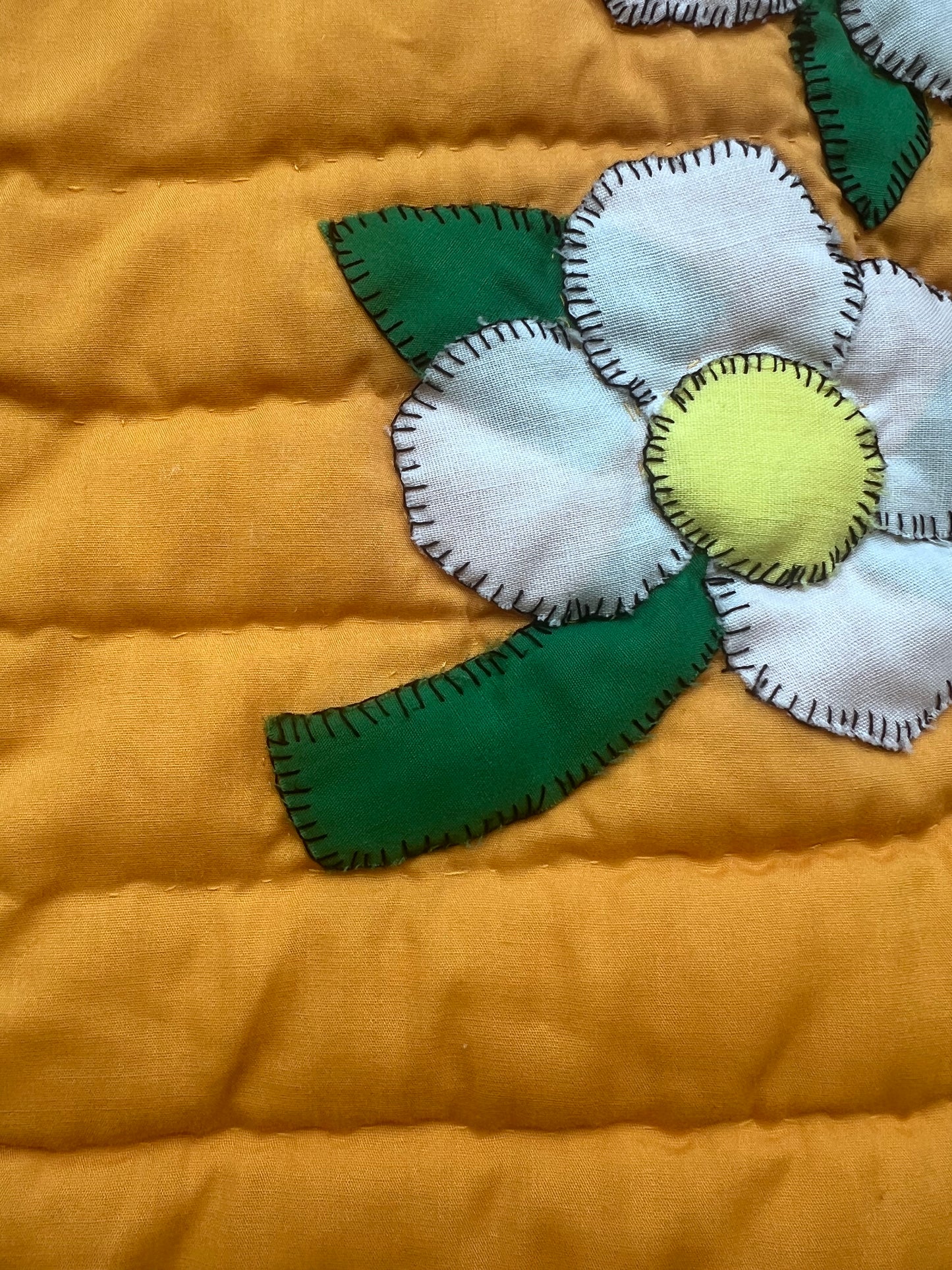 A stunning and unique dogwood floral appliqué quilt - King size