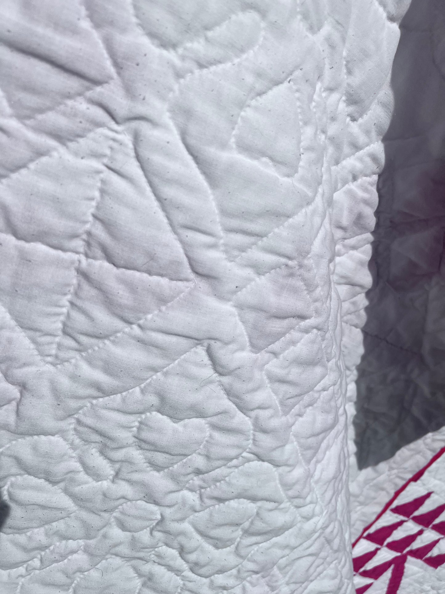 Stunning Pine Tree, Tree of Life Classic Red & White Vintage Quilt with Heart Hand Quilting