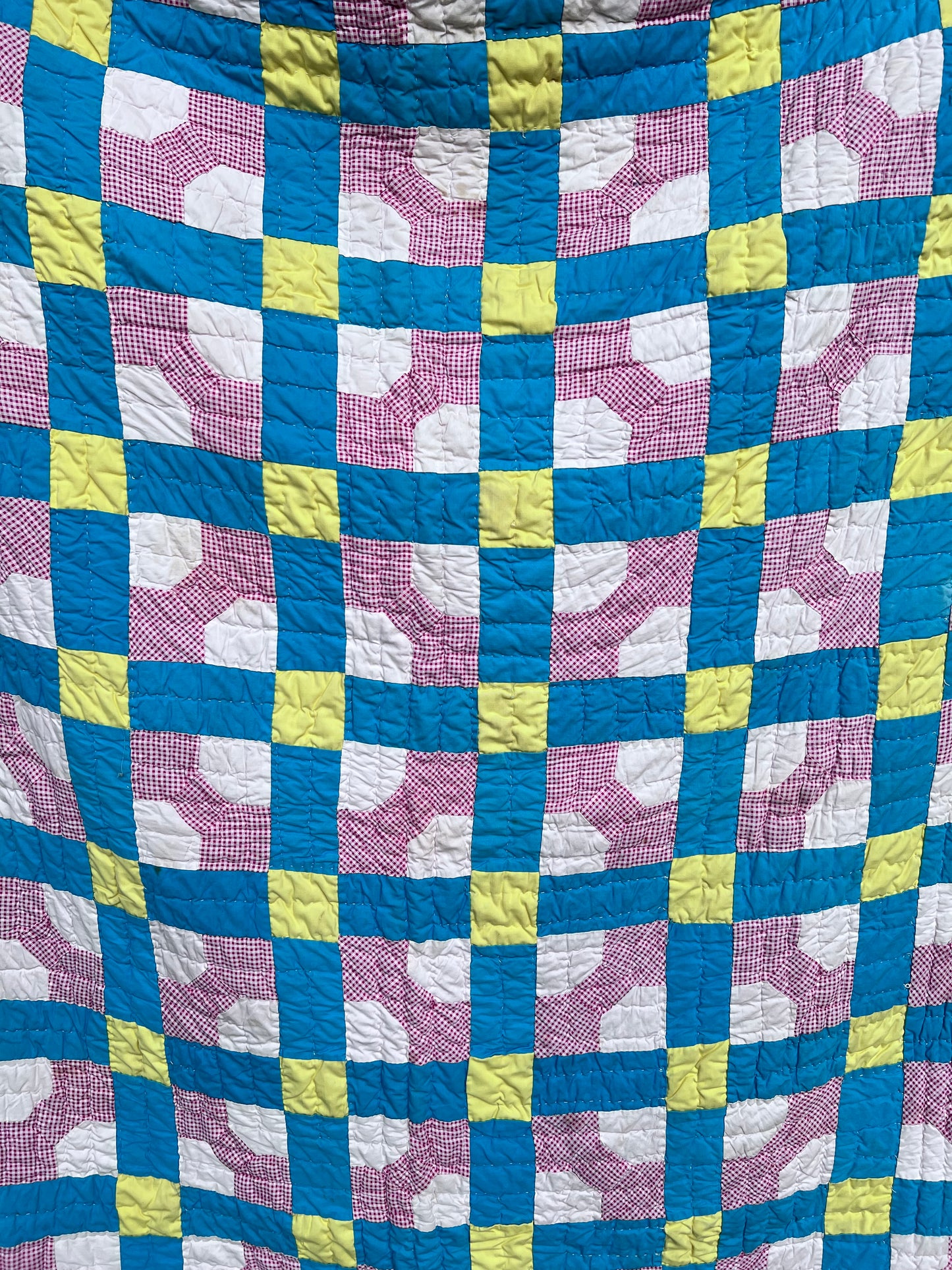 Iconic Vintage Bowtie Quilt in R,W & B while integrating a feedsack backing - Gorgeous!