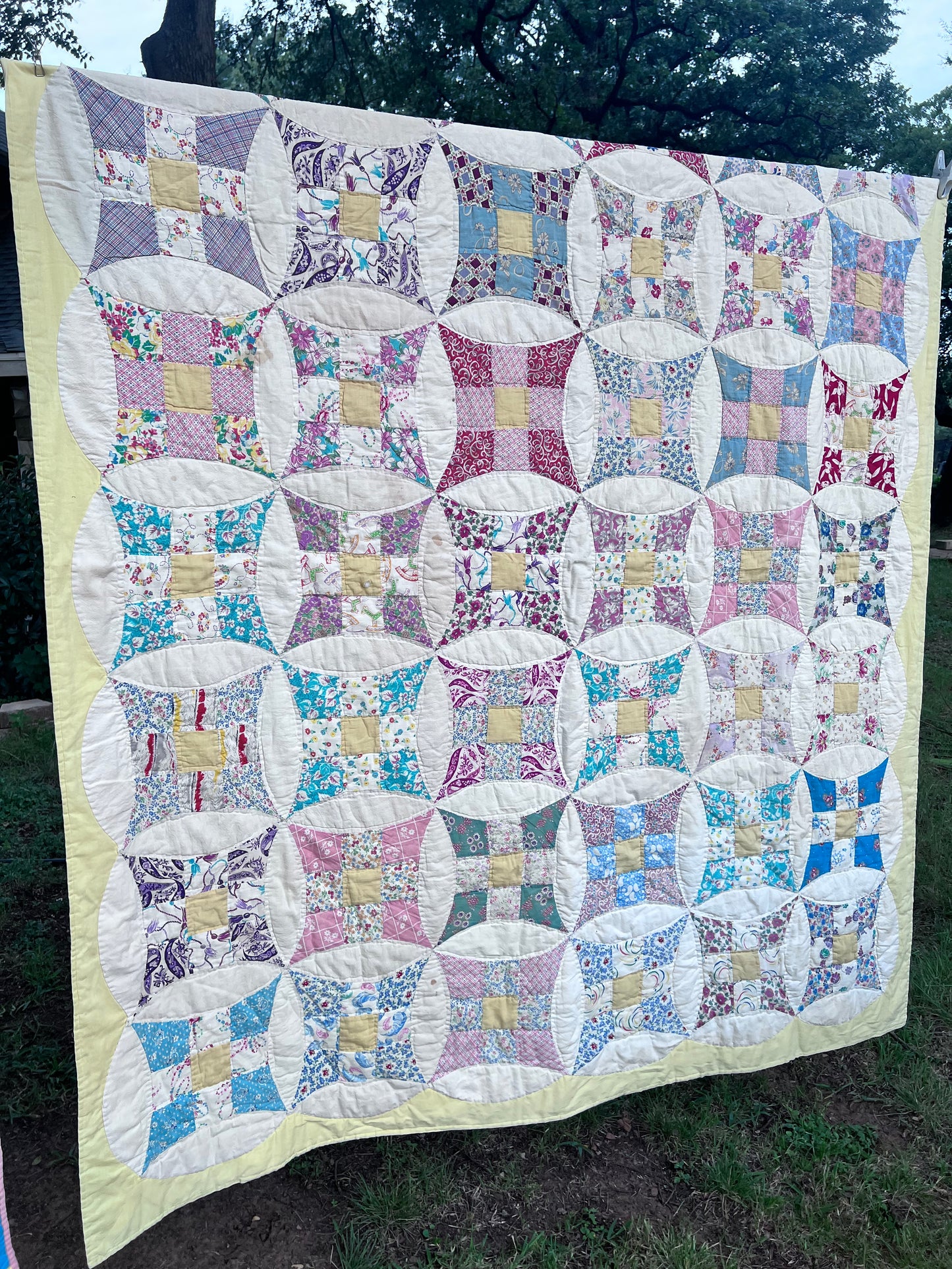 Robbing Peter to Pay Paul or Variated 9 Patch Feedsack Vintage Quilt