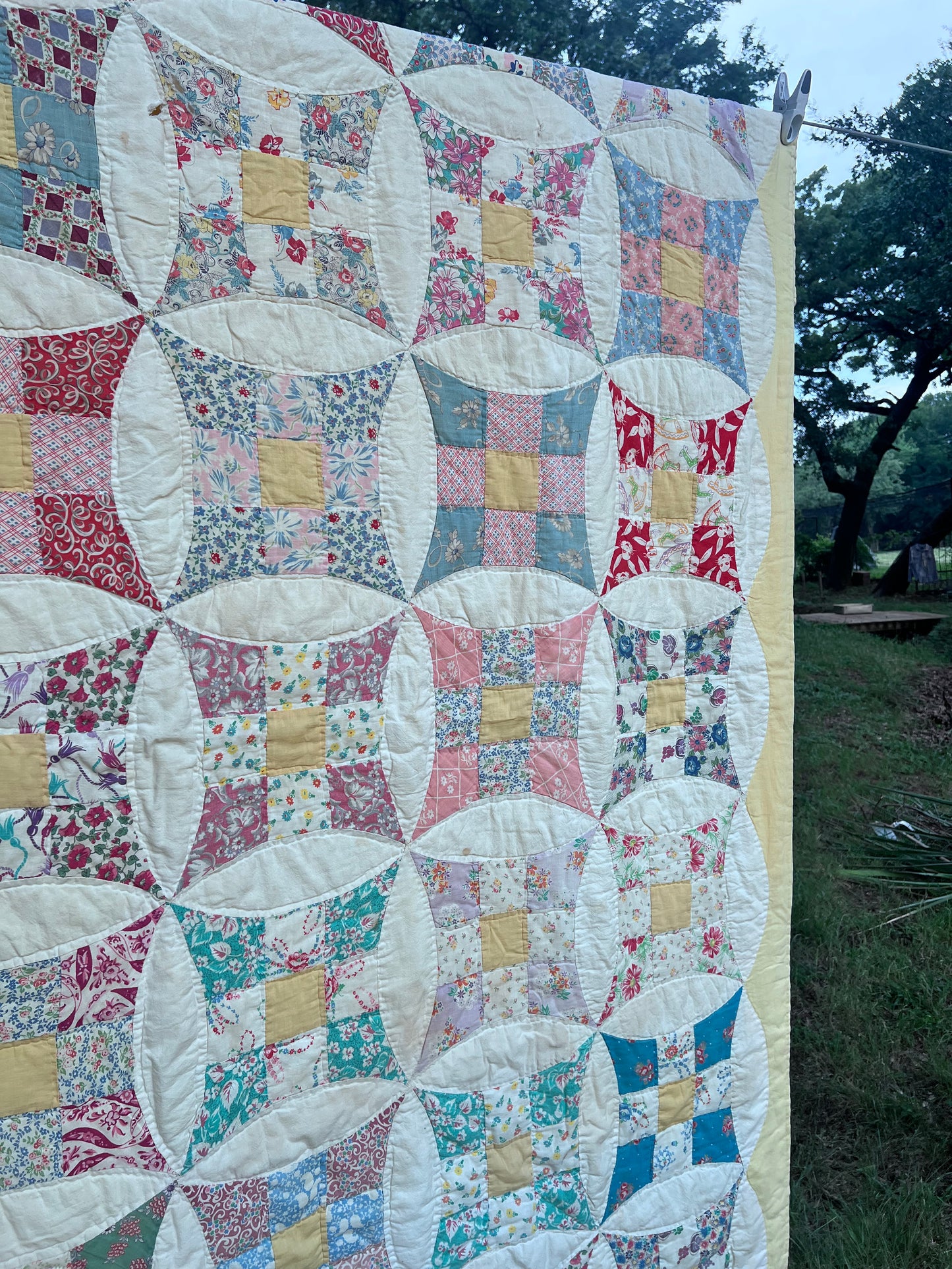 Robbing Peter to Pay Paul or Variated 9 Patch Feedsack Vintage Quilt