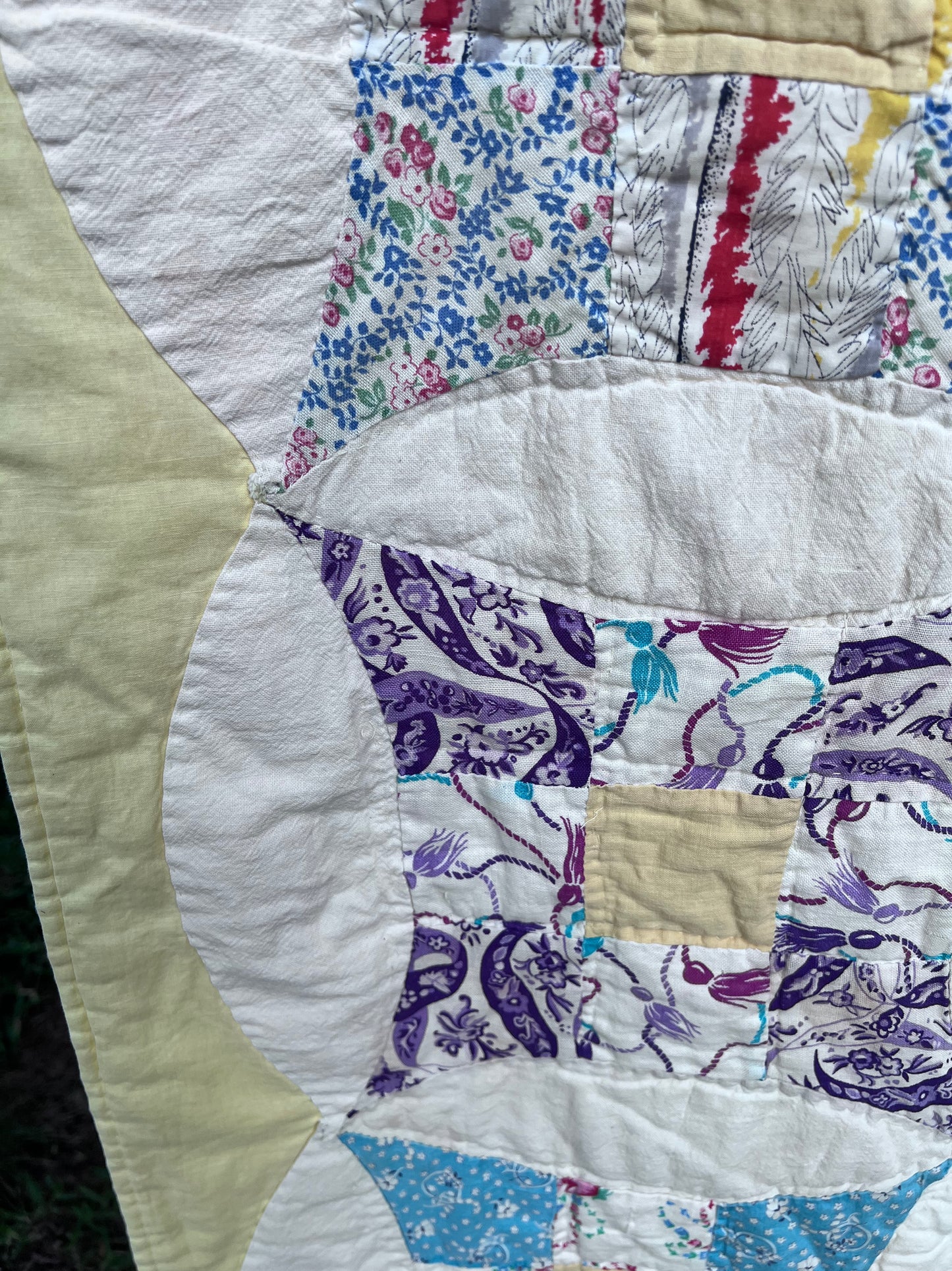 Robbing Peter to Pay Paul or Variated 9 Patch Feedsack Vintage Quilt