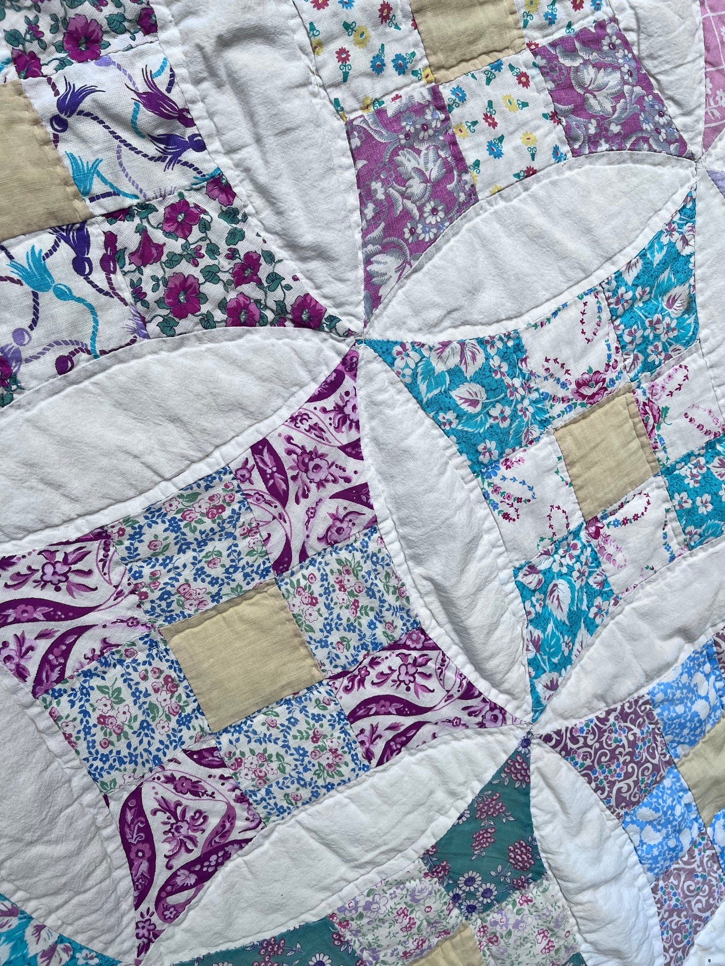 Robbing Peter to Pay Paul or Variated 9 Patch Feedsack Vintage Quilt
