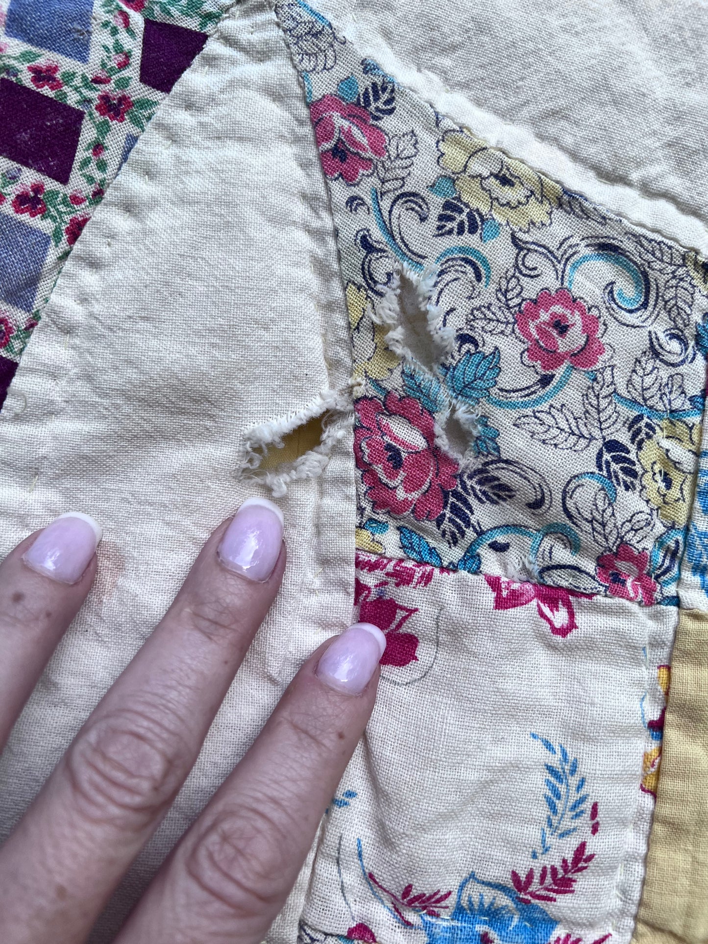 Robbing Peter to Pay Paul or Variated 9 Patch Feedsack Vintage Quilt