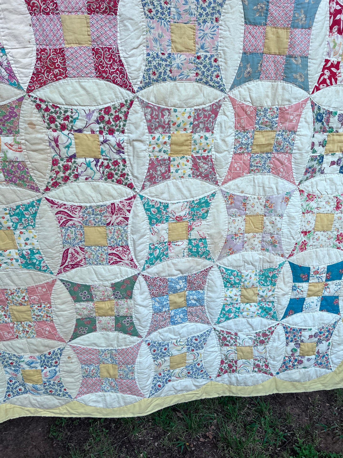 Robbing Peter to Pay Paul or Variated 9 Patch Feedsack Vintage Quilt