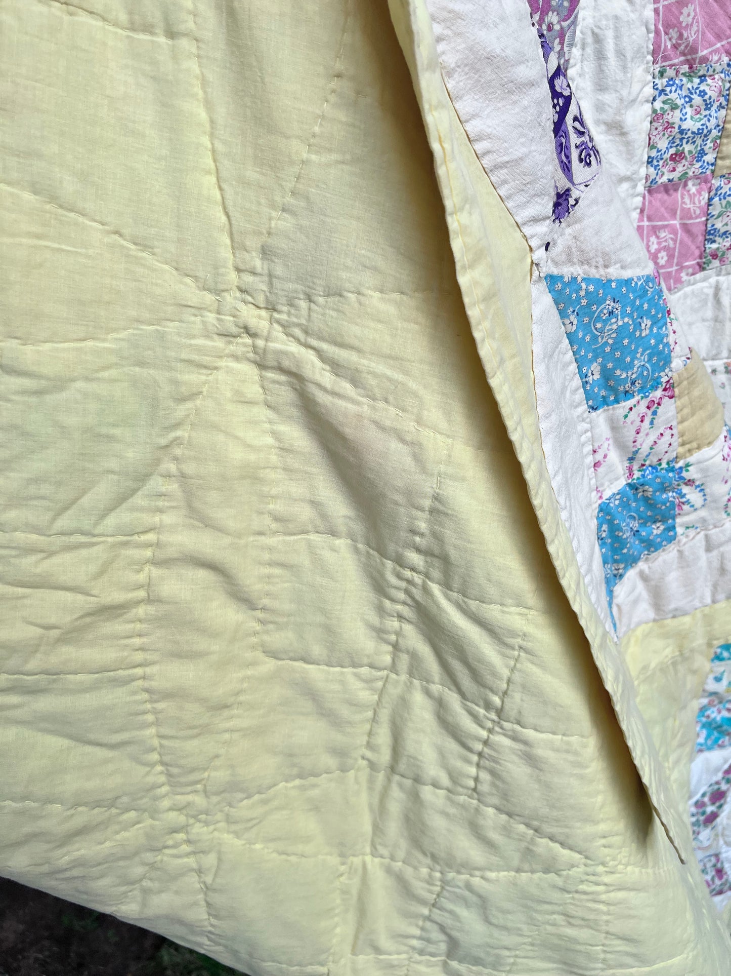 Robbing Peter to Pay Paul or Variated 9 Patch Feedsack Vintage Quilt