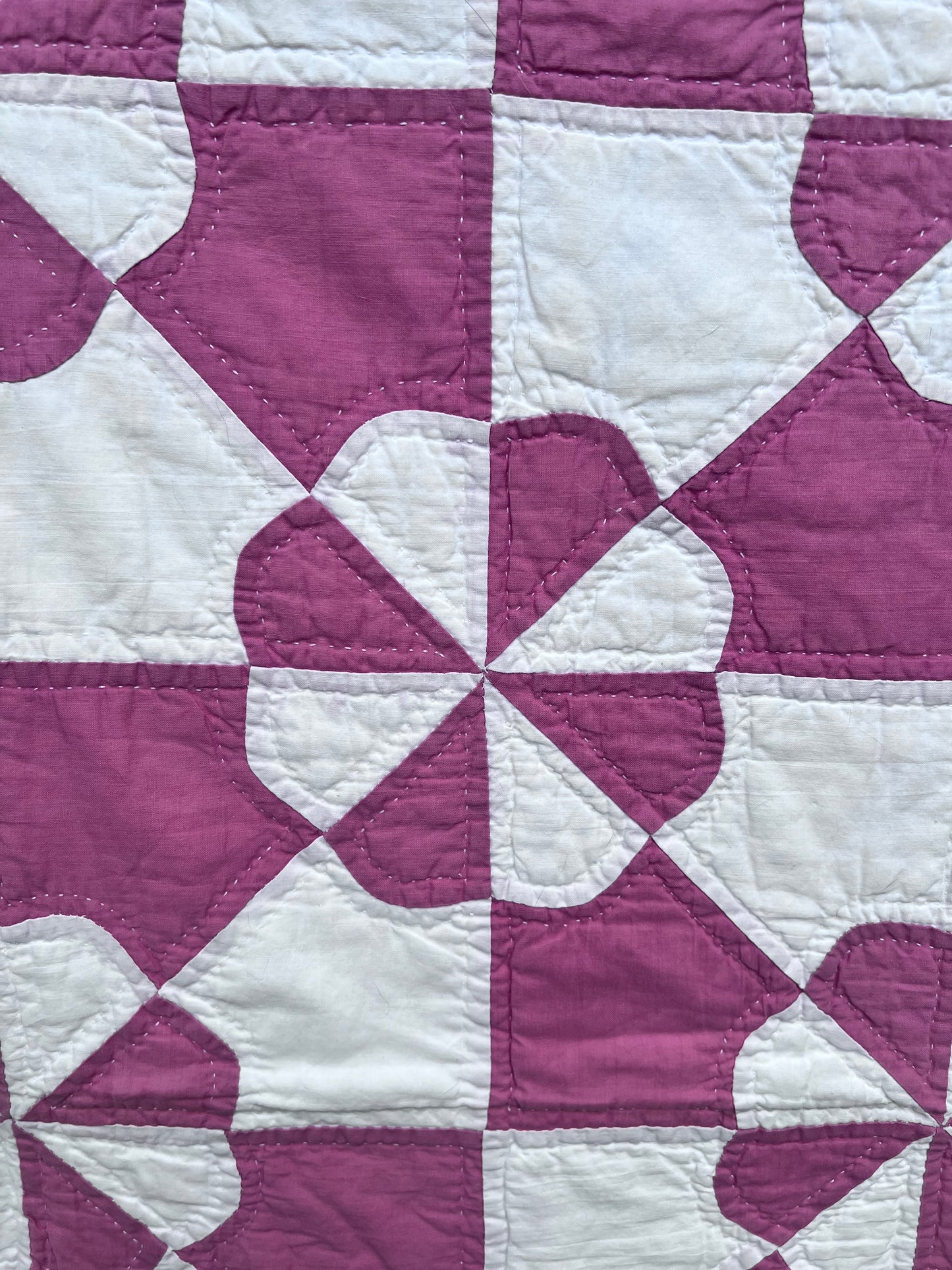 Dizzying, masterfully executed geometric puzzle Pinwheel/Windmill Vintage Quilt