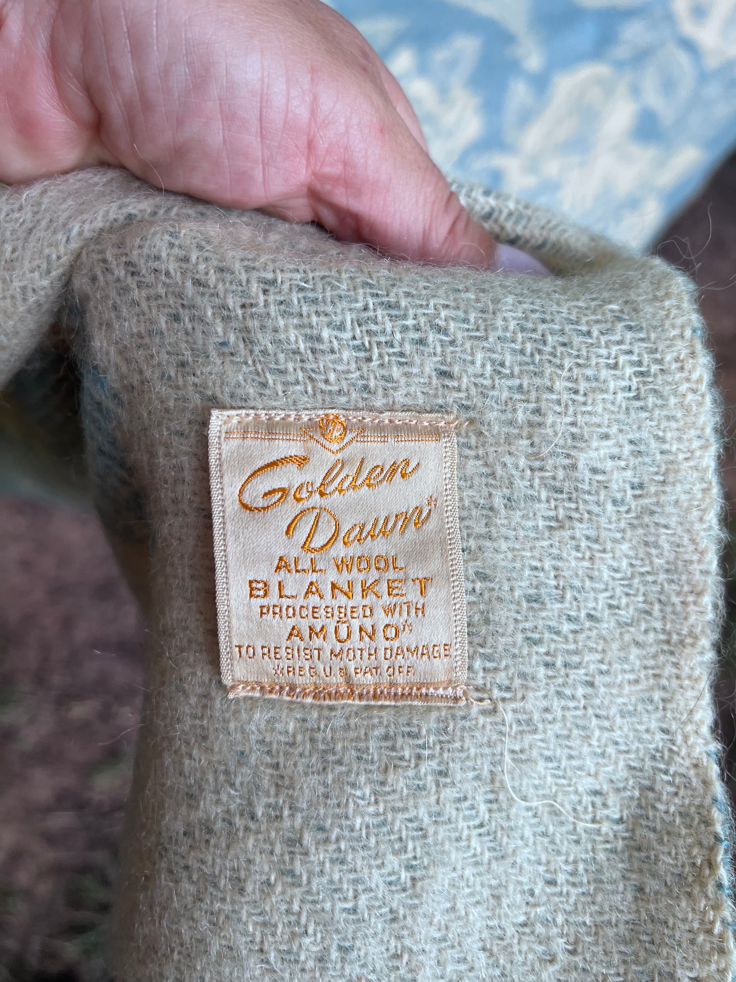 Romantic and Beautiful Mid-Century Golden Dawn All Wool Reversible Blanket