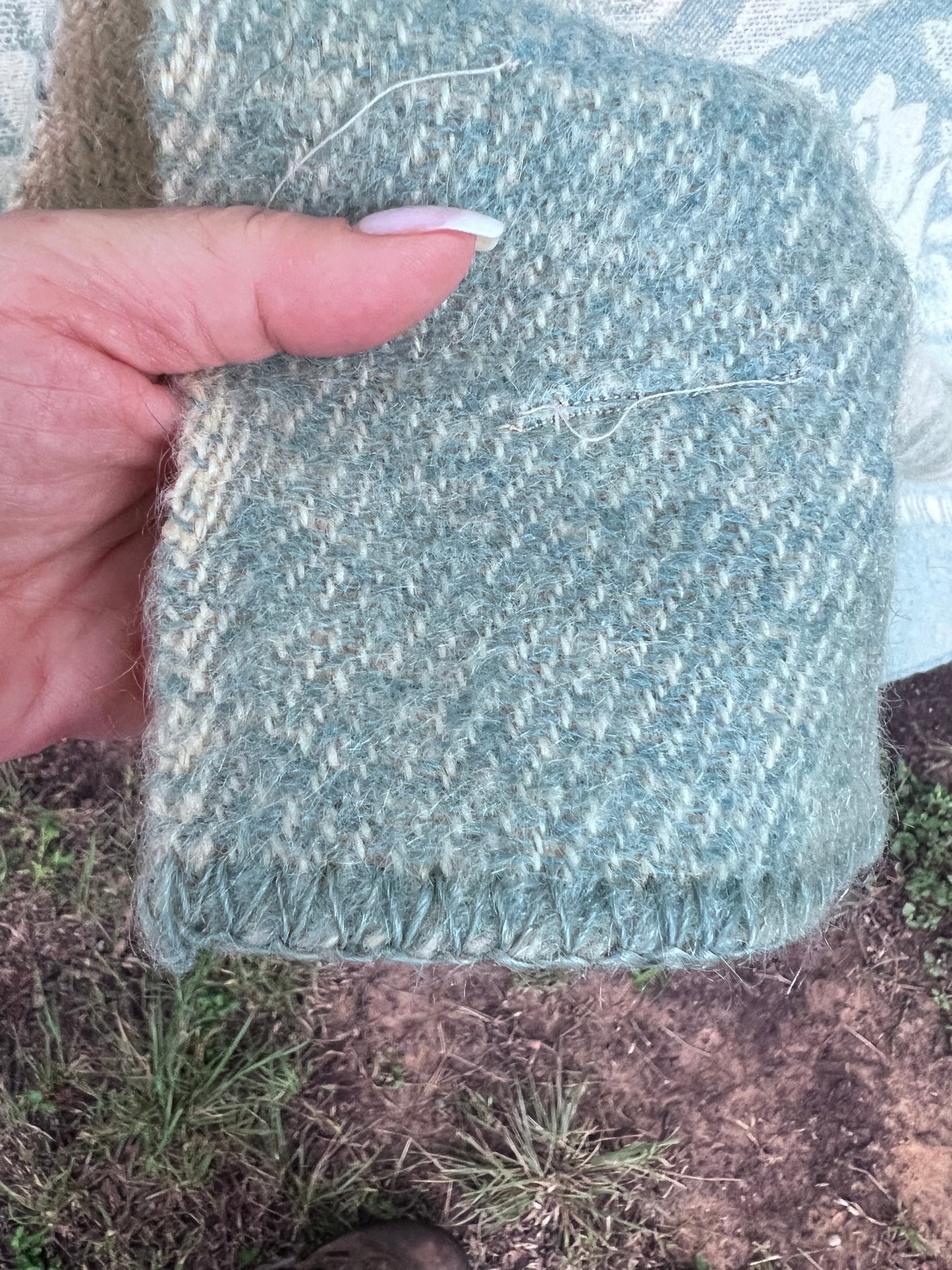 Romantic and Beautiful Mid-Century Golden Dawn All Wool Reversible Blanket