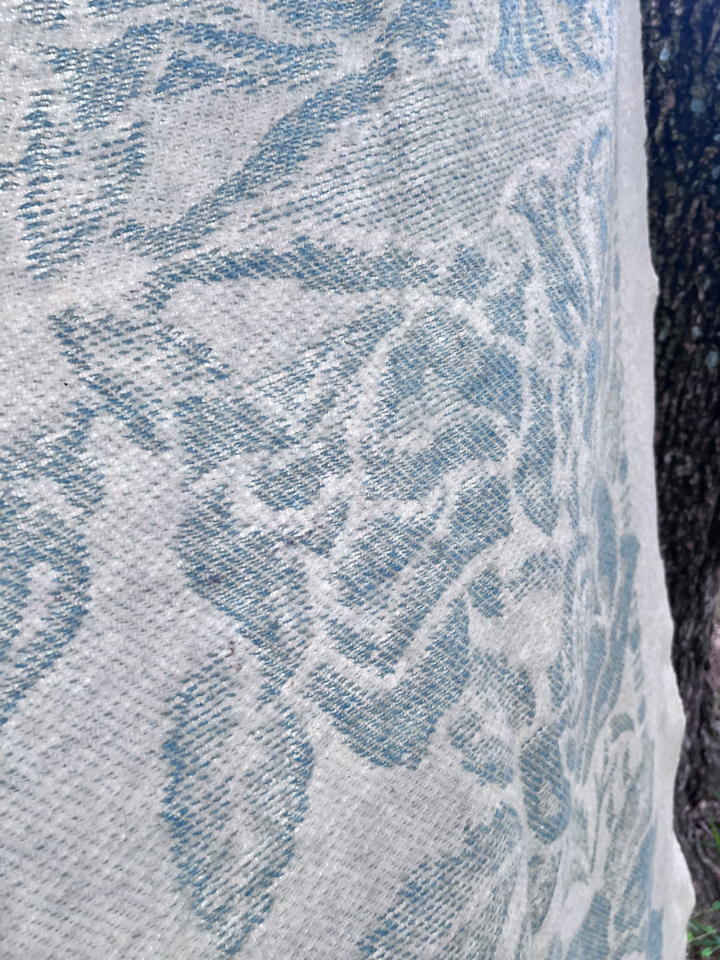 Romantic and Beautiful Mid-Century Golden Dawn All Wool Reversible Blanket