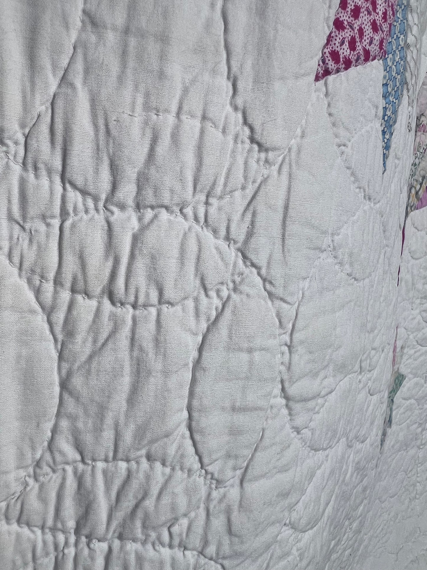 Pristine Excellent Feedsack Scrappy Lone Star Vintage Quilt