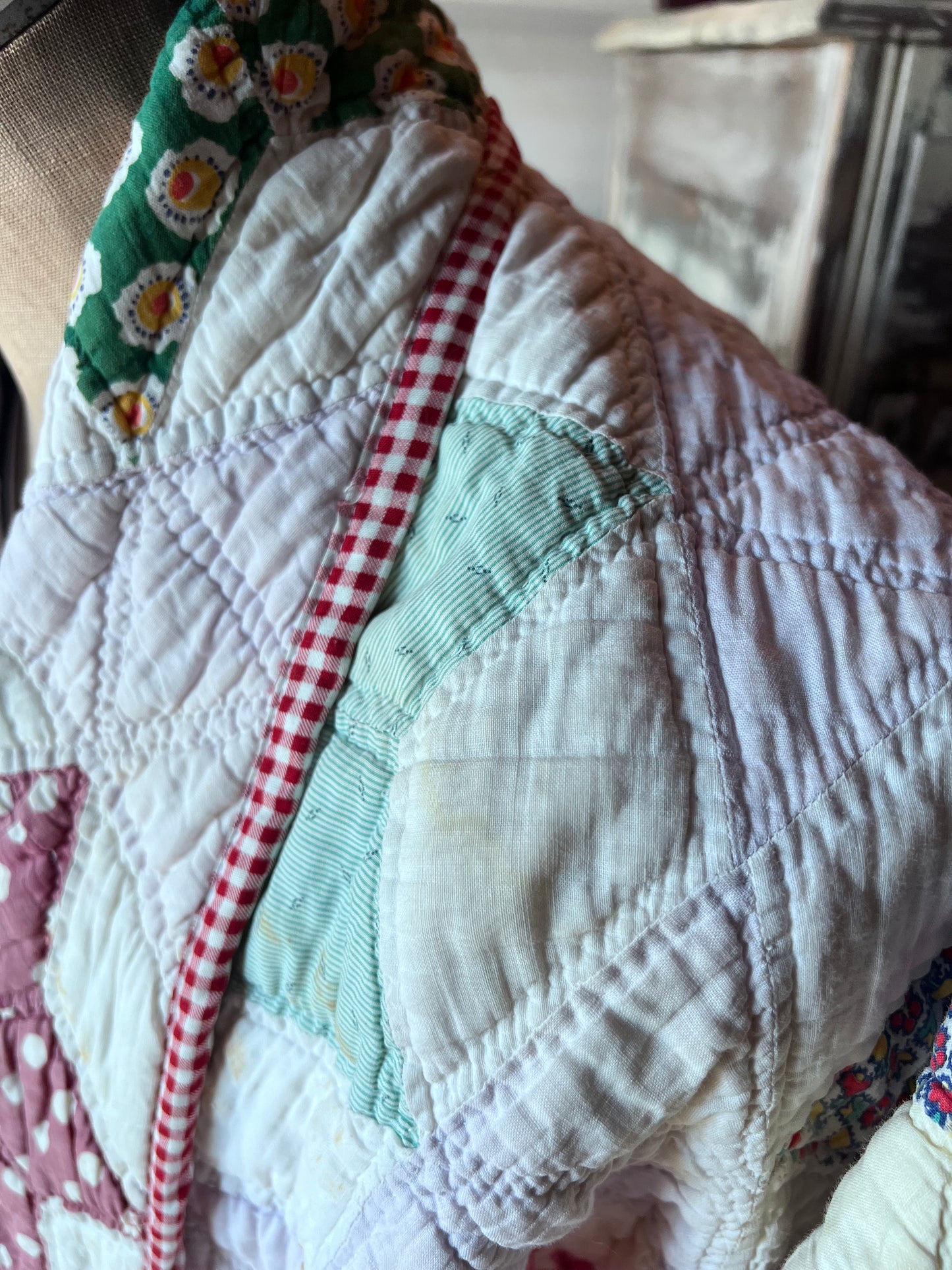 Stunning Star Vintage Handstitched Quilt Jacket or Coat in our Lucy Design
