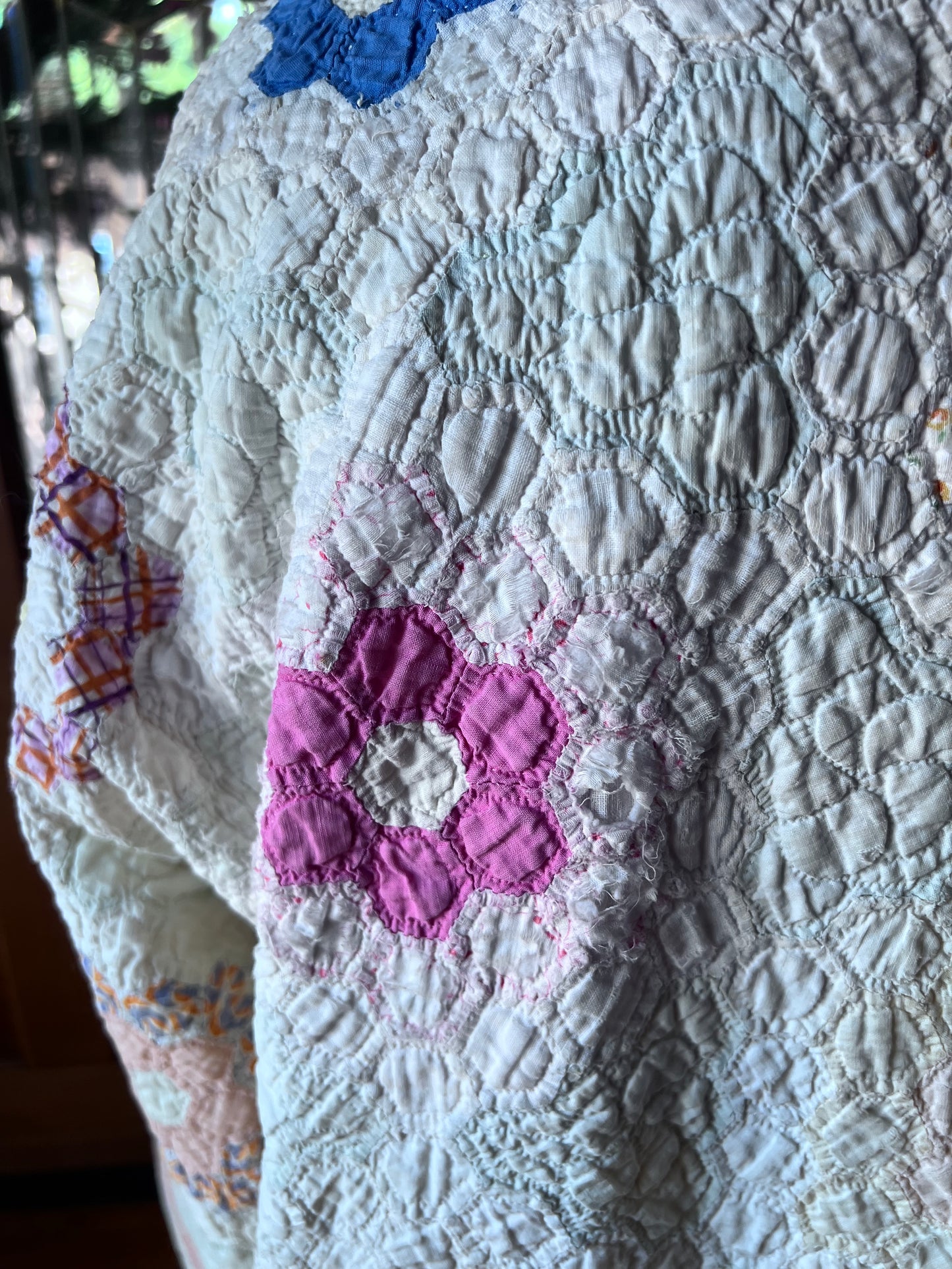 Grandmother's Flower Garden Glorious Quilt Jacket in our Lucy Design