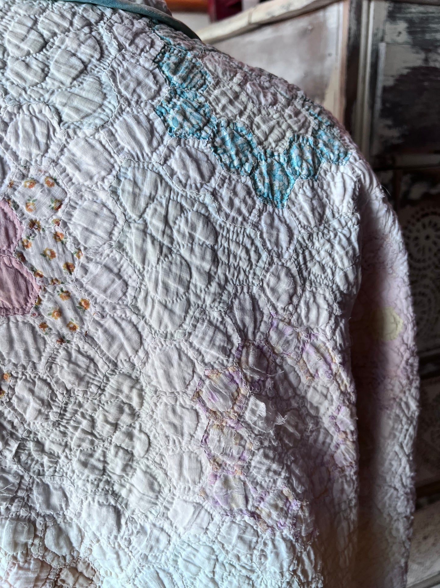 Grandmother's Flower Garden Glorious Quilt Jacket in our Lucy Design