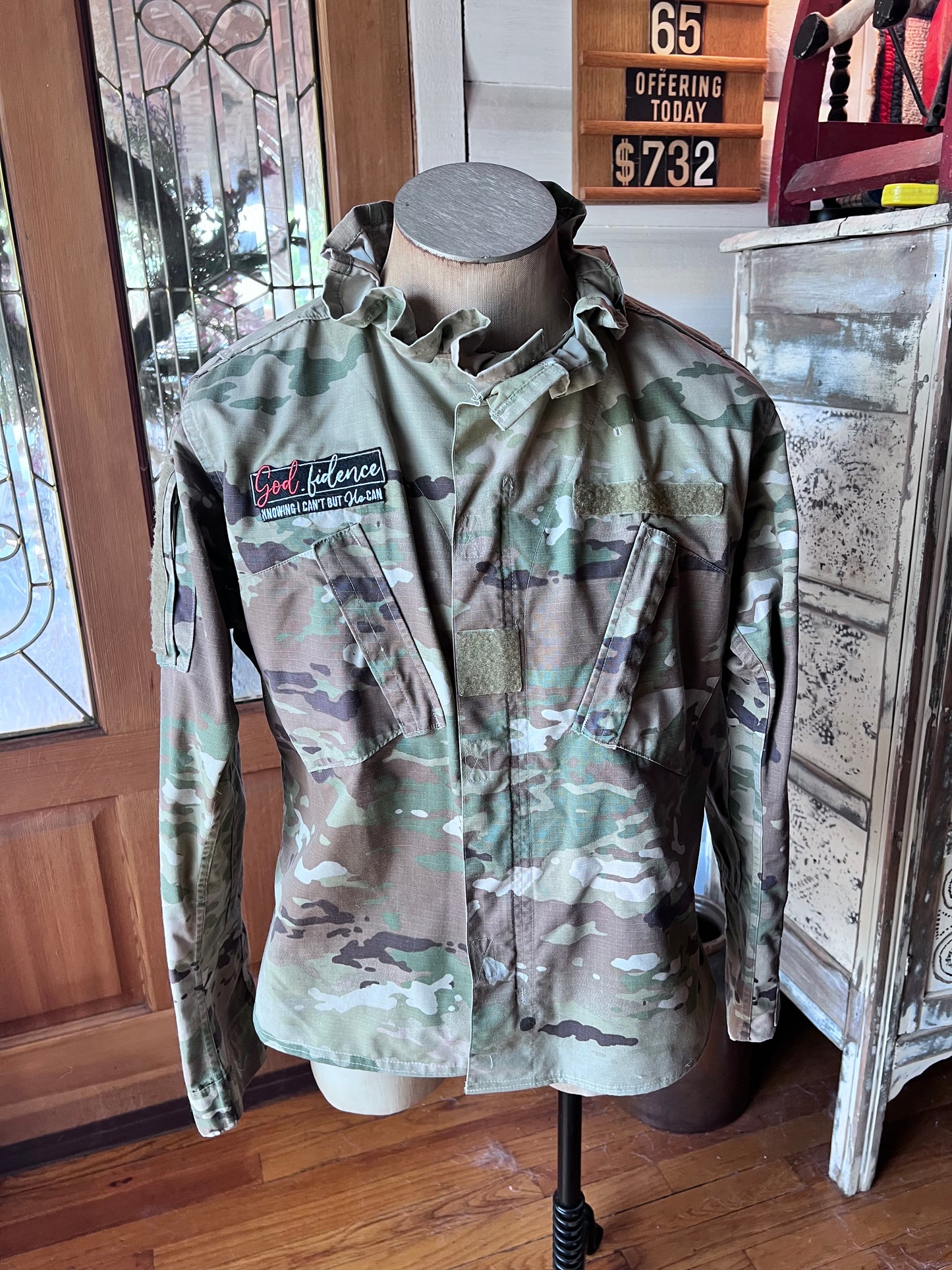 One of a Kind Camo Jacket Designed with Patriotism and Faith