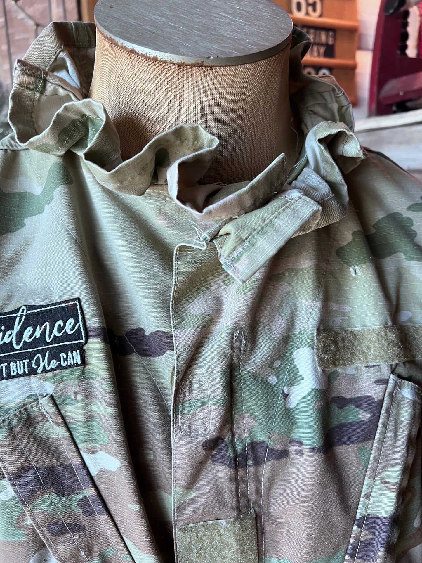 One of a Kind Camo Jacket Designed with Patriotism and Faith