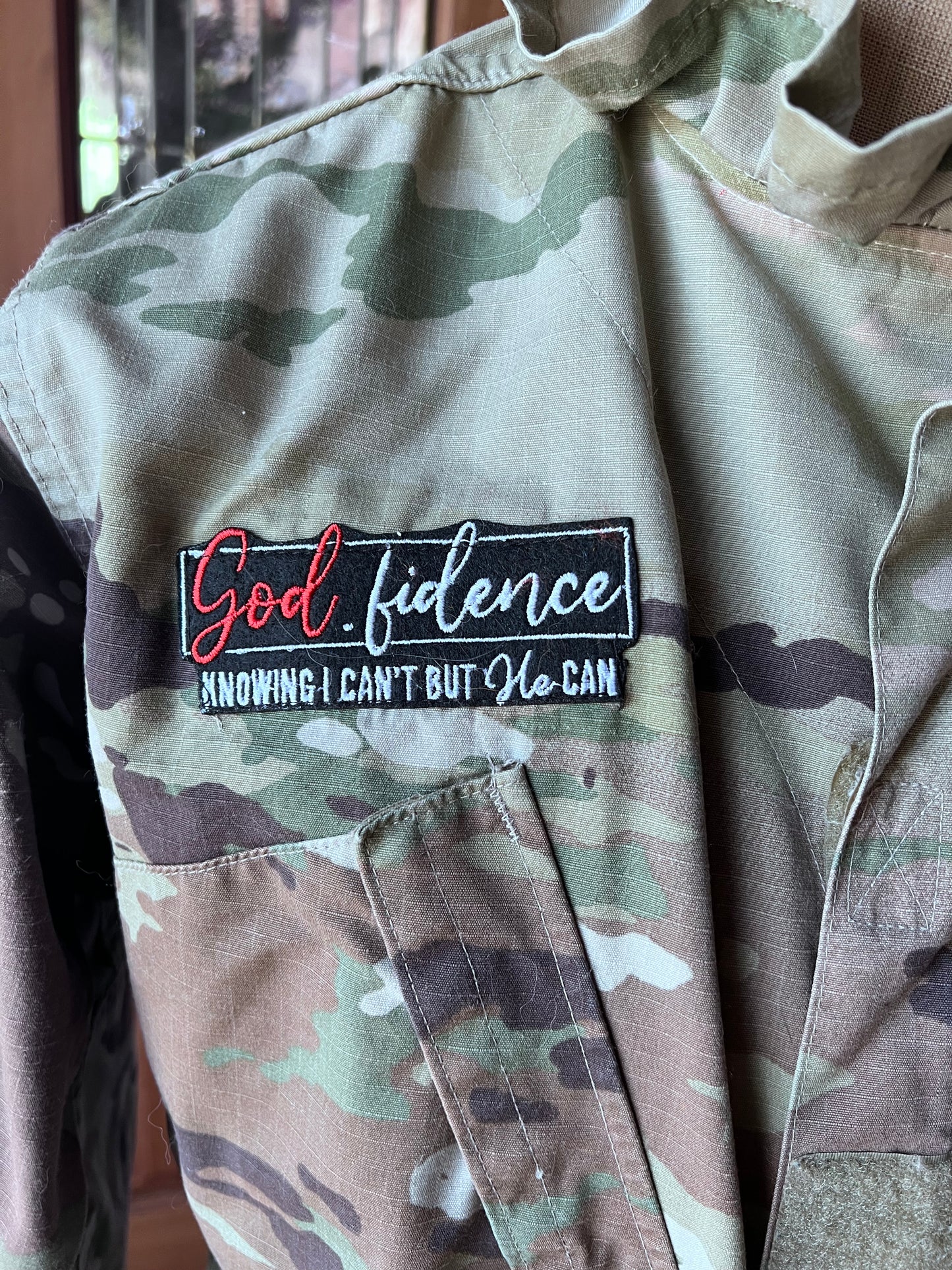 One of a Kind Camo Jacket Designed with Patriotism and Faith