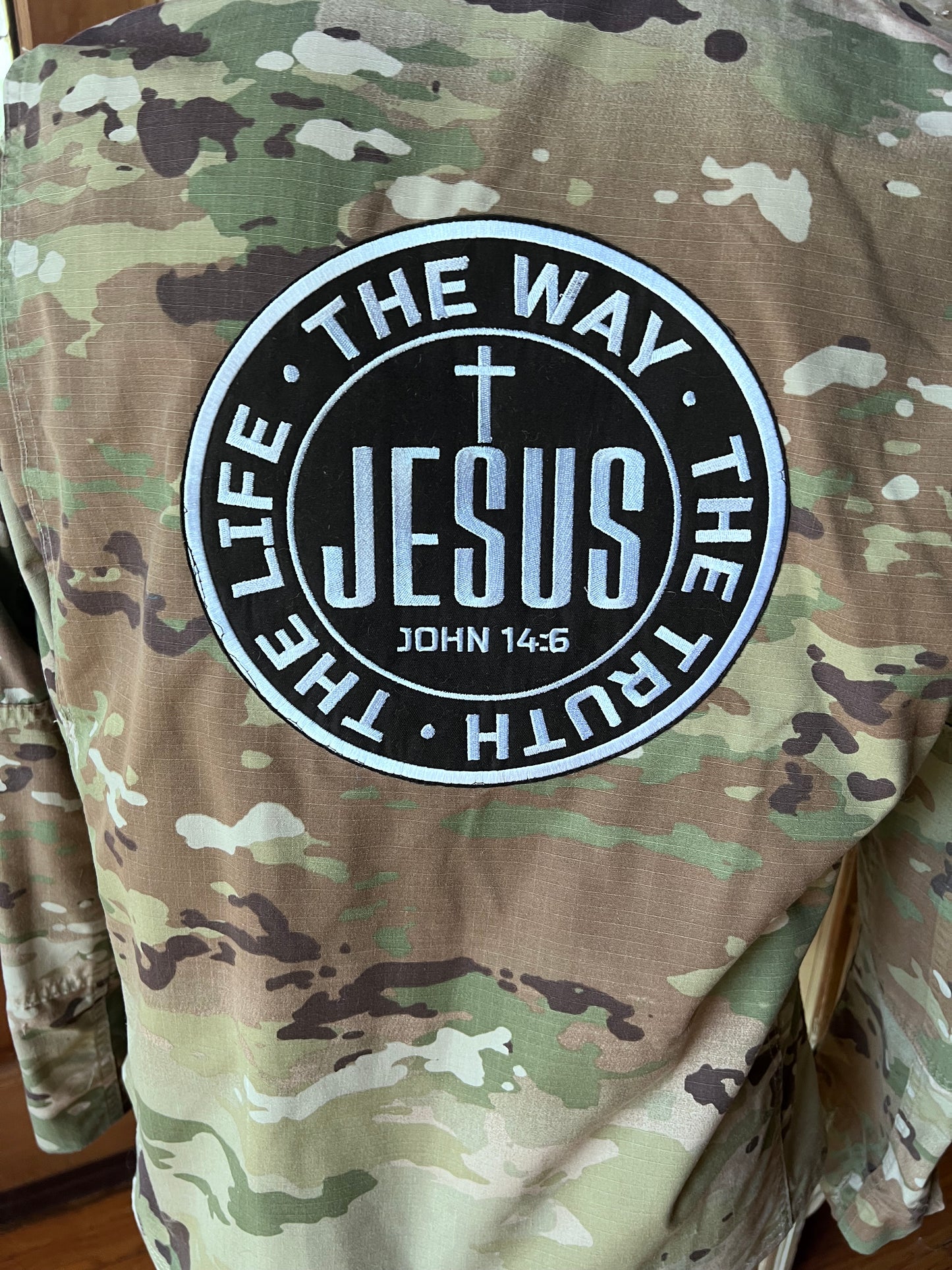 One of a Kind Camo Jacket Designed with Patriotism and Faith